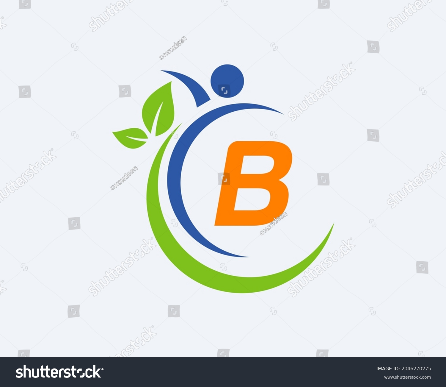 Letter B Health Care Logo Design Stock Vector (Royalty Free) 2046270275 ...