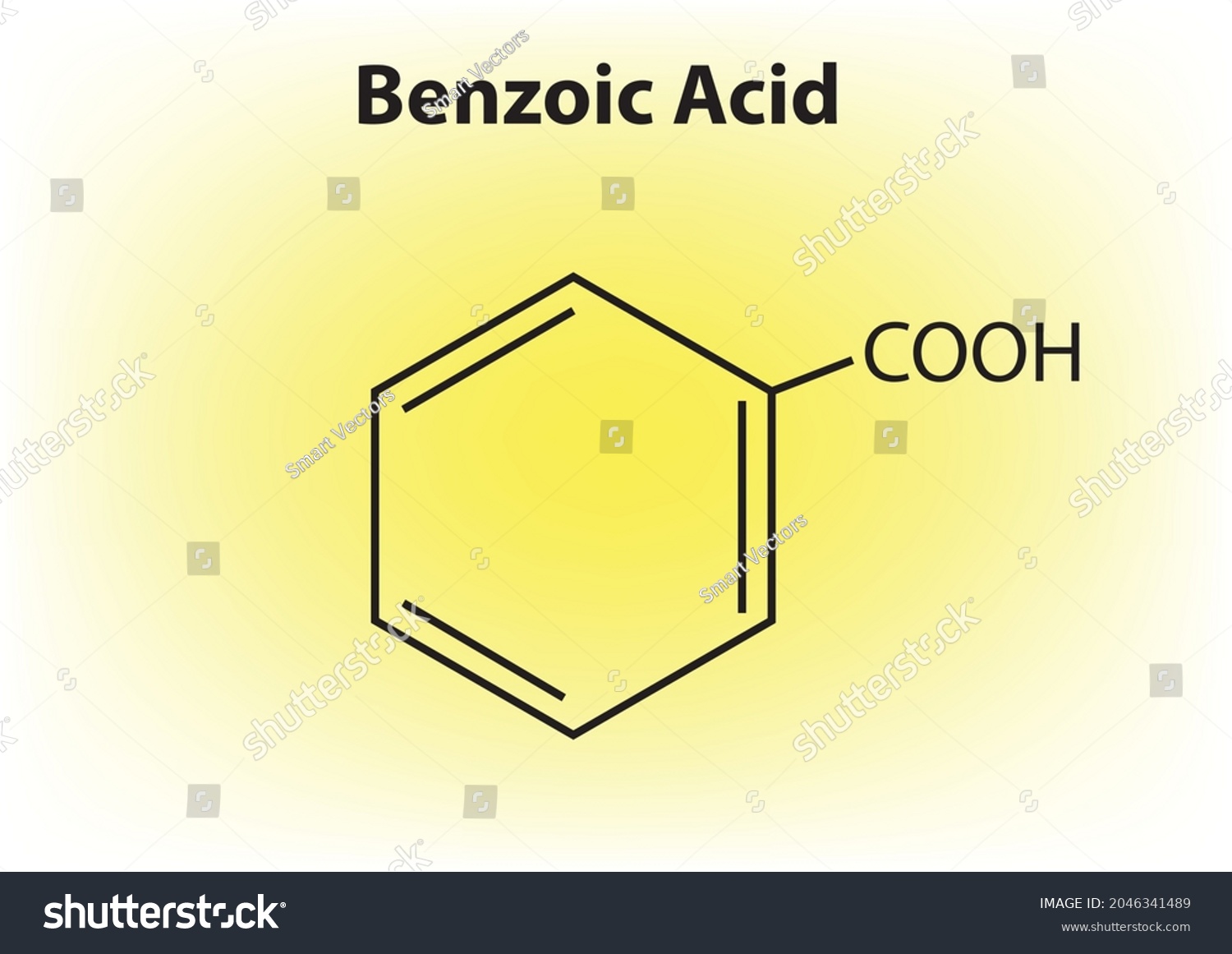 Chemical Structure Benzoic Acid Simplest Aromatic Stock Vector Royalty Free 2046341489 3051