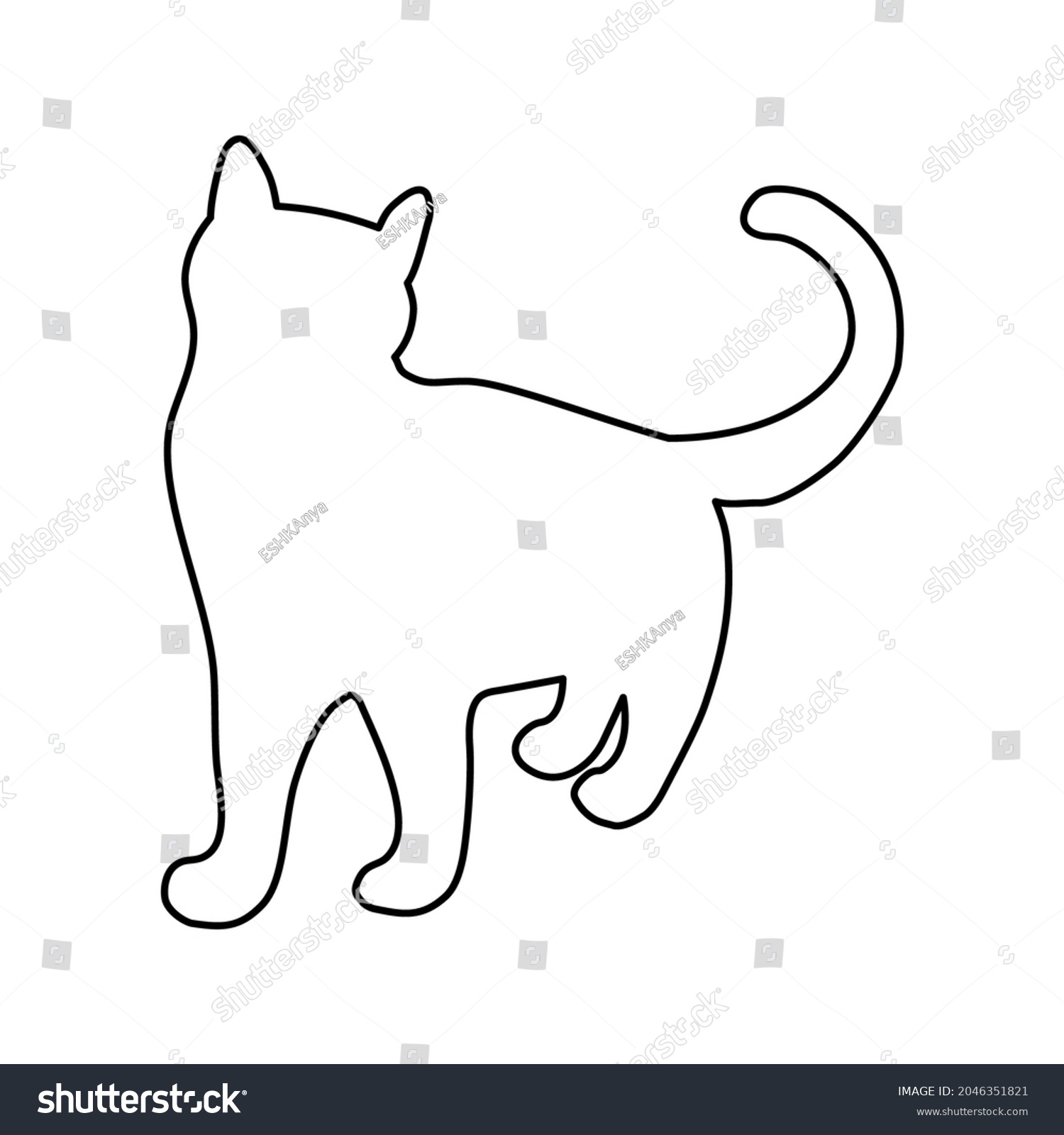 Black Silhouette Cat Great Design Any Stock Vector (royalty Free 