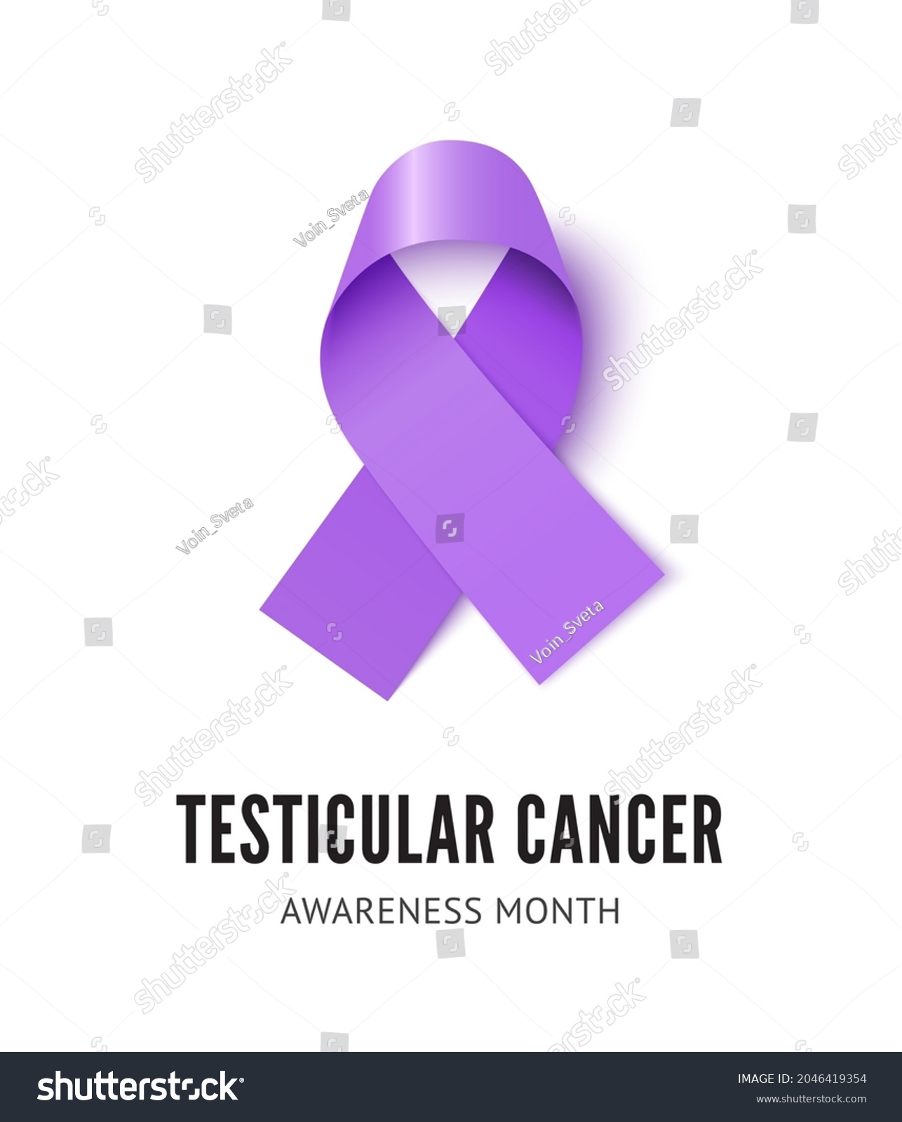 Testicular Cancer Awareness Ribbon Vector Illustration Stock Vector 