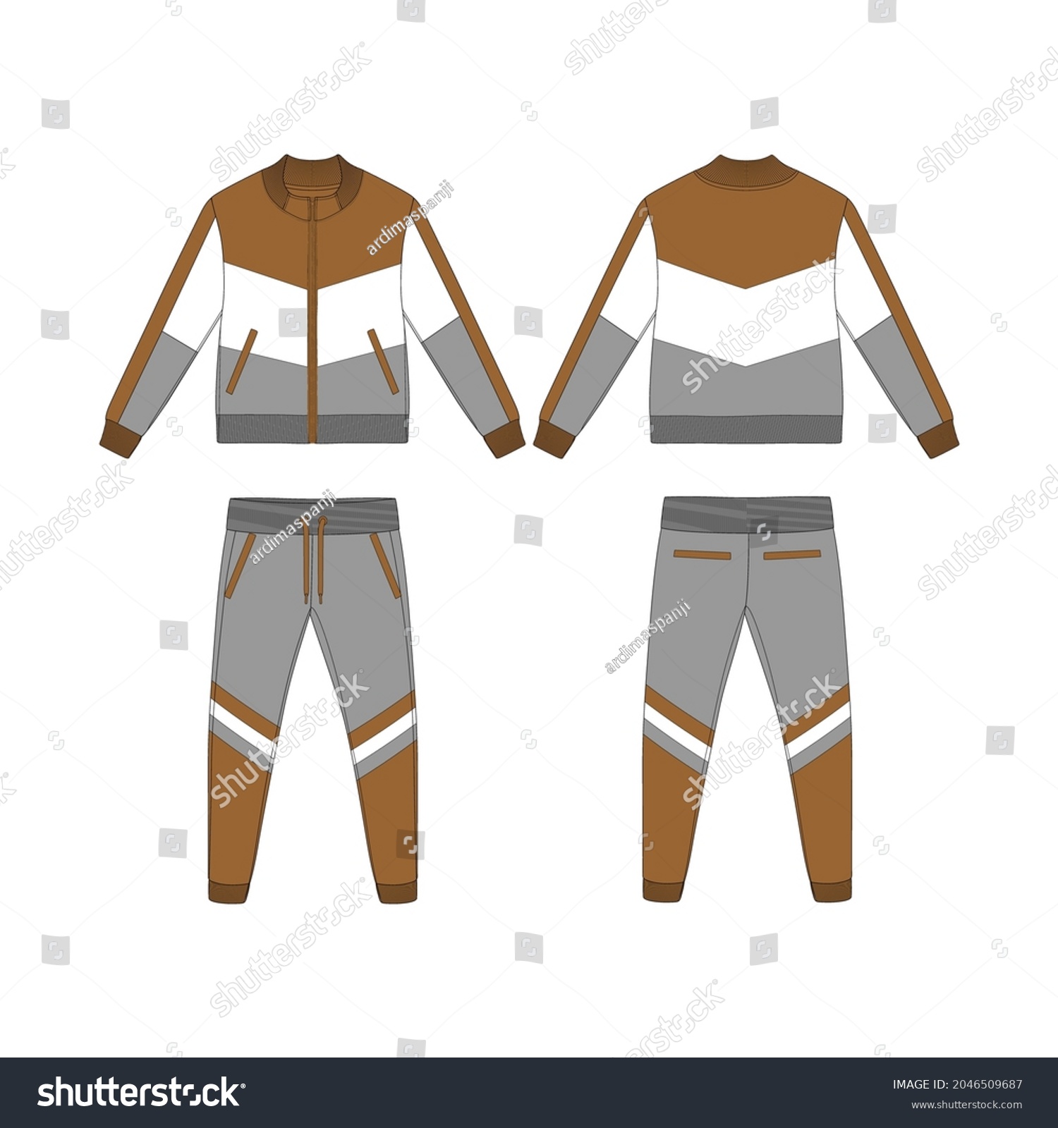 Tracksuit Minimalist Modern Style Color Brown Stock Vector (Royalty ...