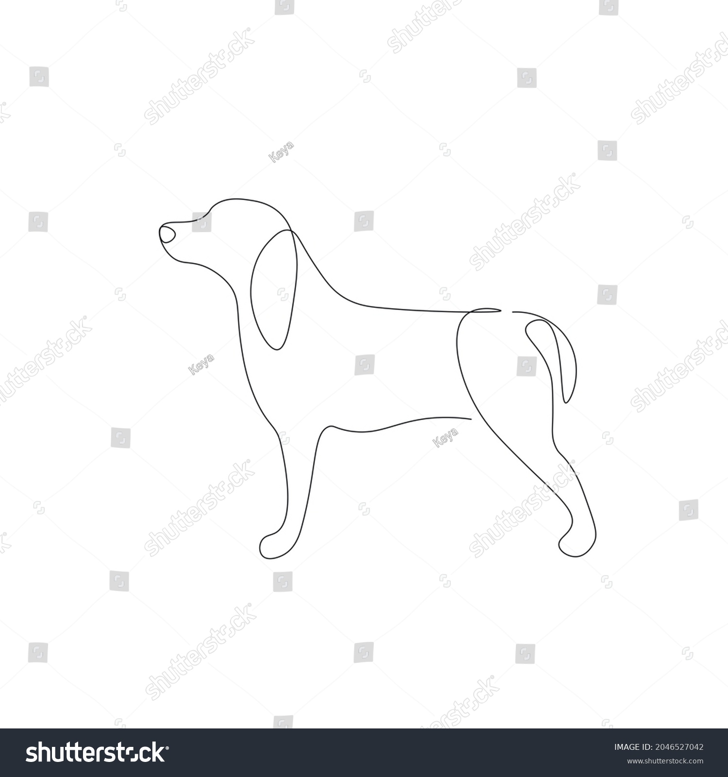 Dog Animal Line Drawing Vector Illustration Stock Vector (Royalty Free ...