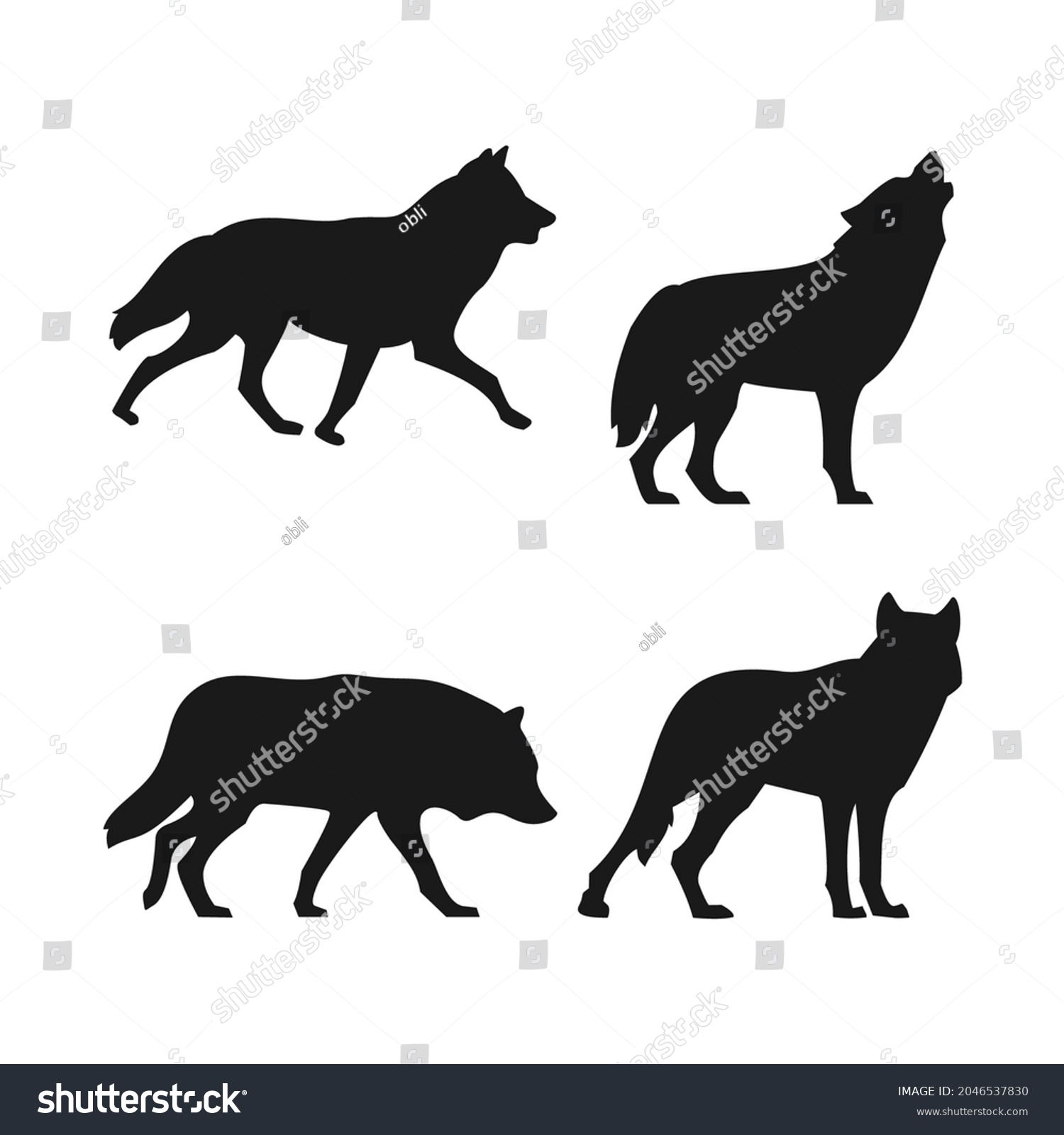 Wolf Vector Silhouette Wolfie Models Silhouette Stock Vector (Royalty ...