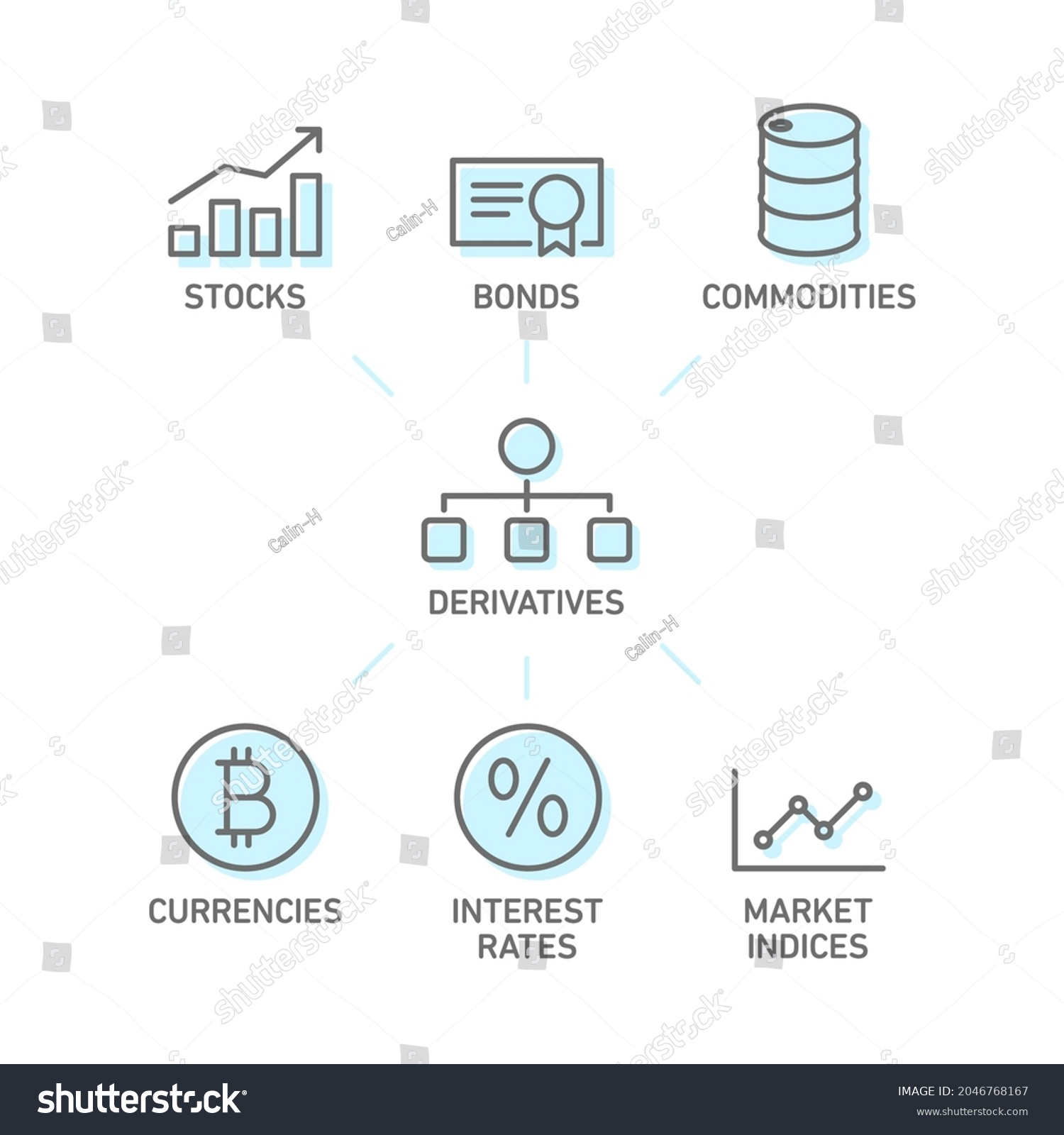 Derivatives Vector Infographic Icon Set Trendy Stock Vector (Royalty ...