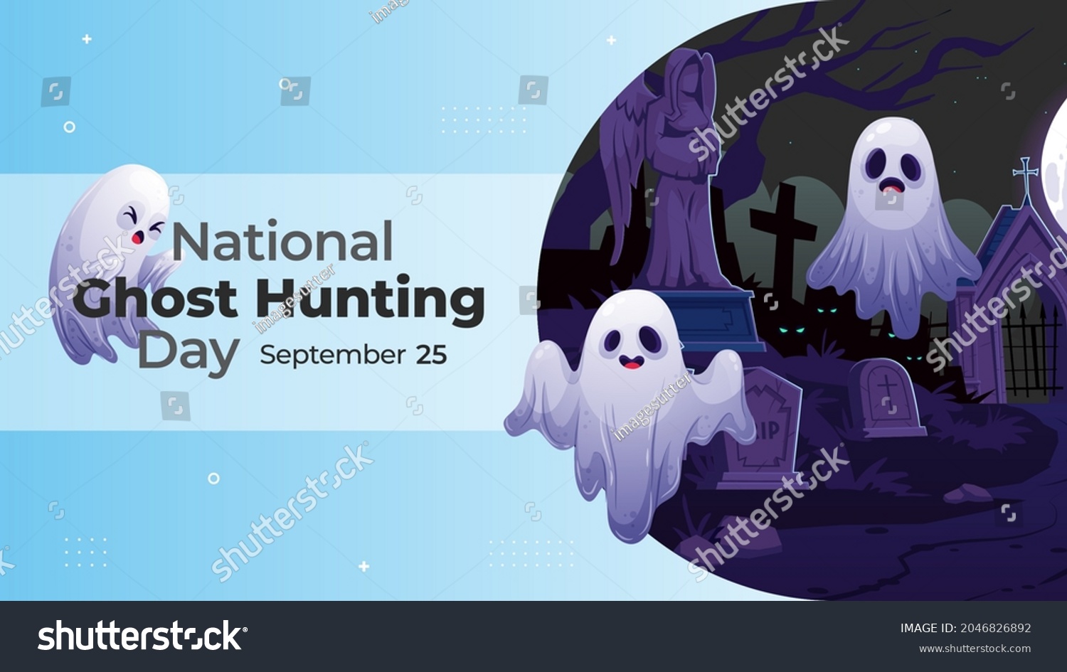 National Ghost Hunting Day On September Stock Vector (Royalty Free