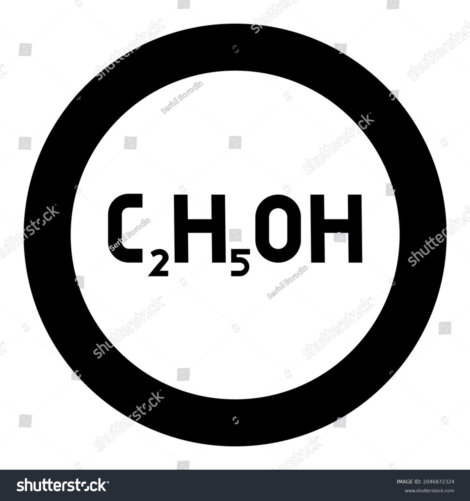 Chemical Formula C2h5oh Ethanol Ethyl Alcohol Stock Vector Royalty Free 2046872324 Shutterstock 5904