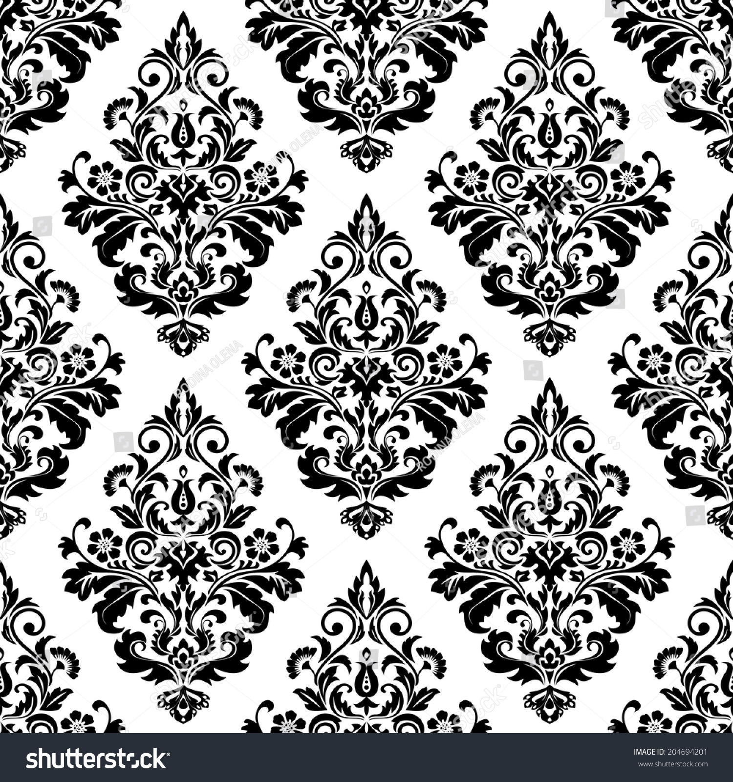 Damask Seamless Floral Pattern Royal Wallpaper Stock Illustration ...