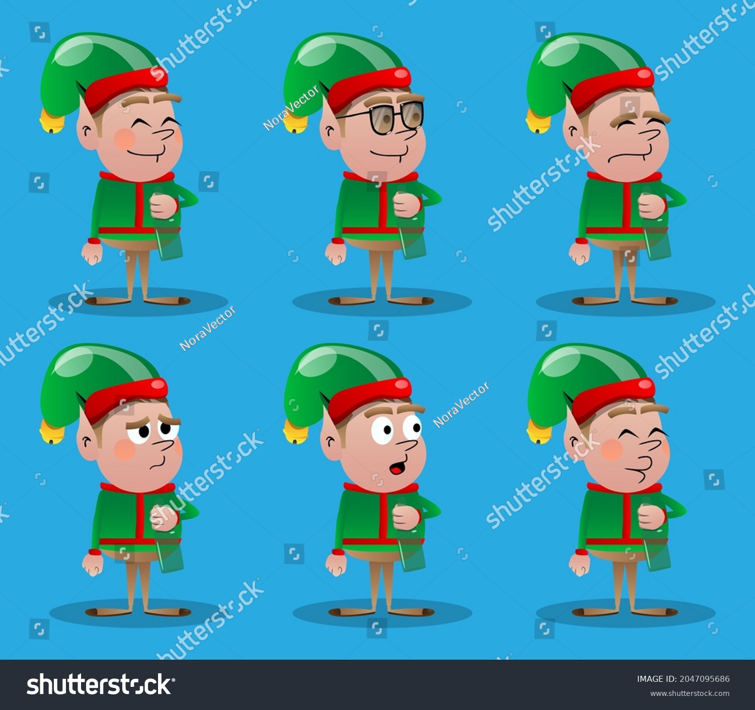 Christmas Elf Holding Bottle Vector Cartoon Stock Vector Royalty Free 2047095686 Shutterstock 0384