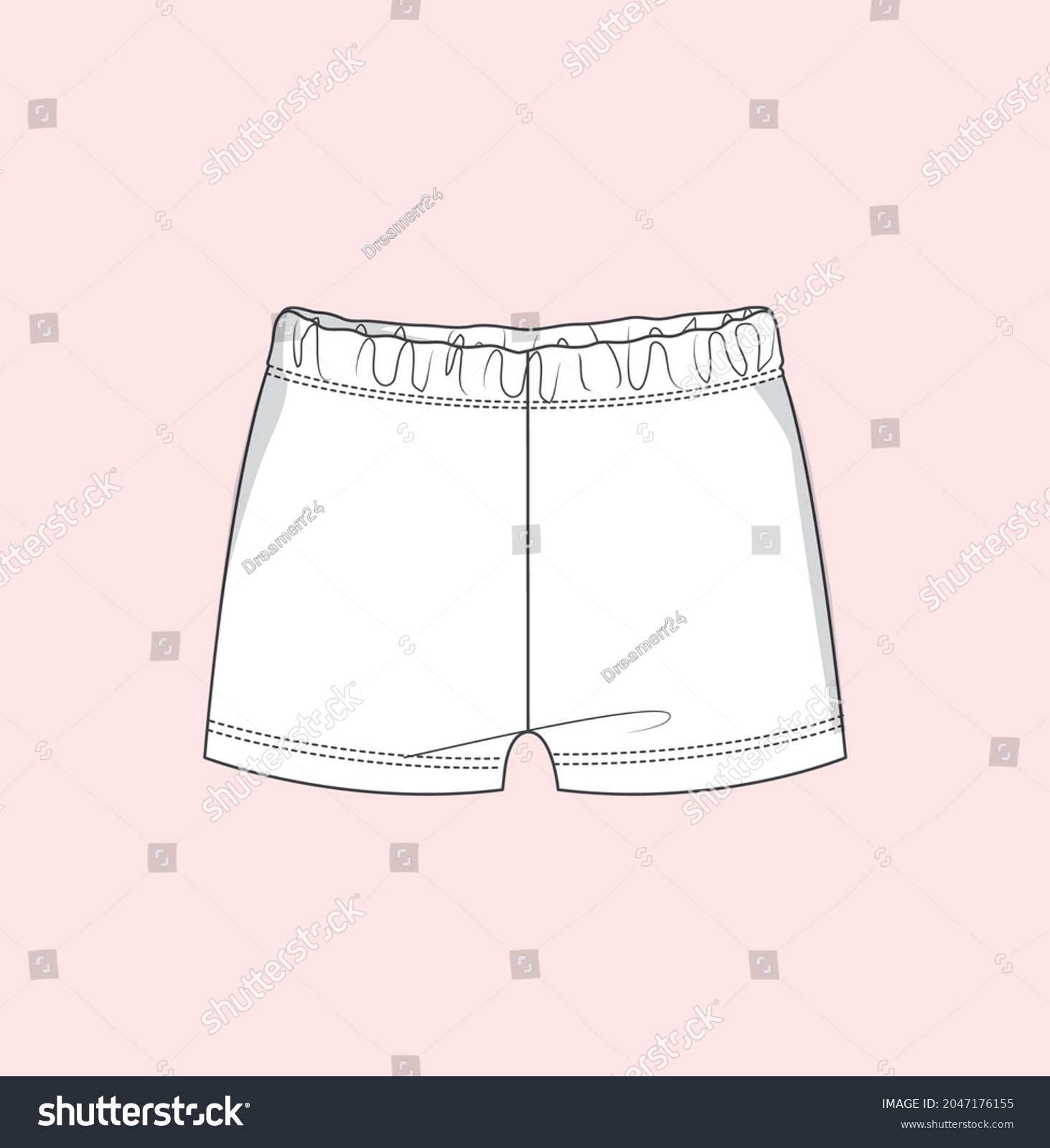 Short Bottom Kids Flat Sketch Illustration Stock Vector (Royalty Free ...