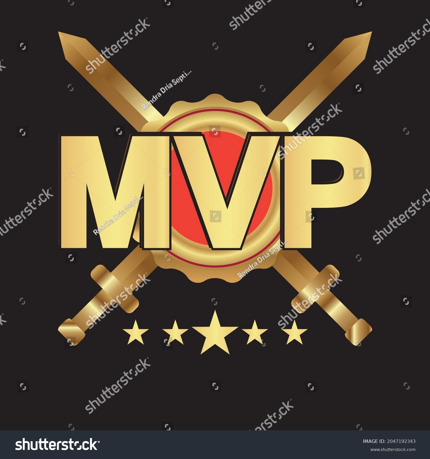 Mvp Luxury Gold Medal Award Vector Stock Vector (Royalty Free ...