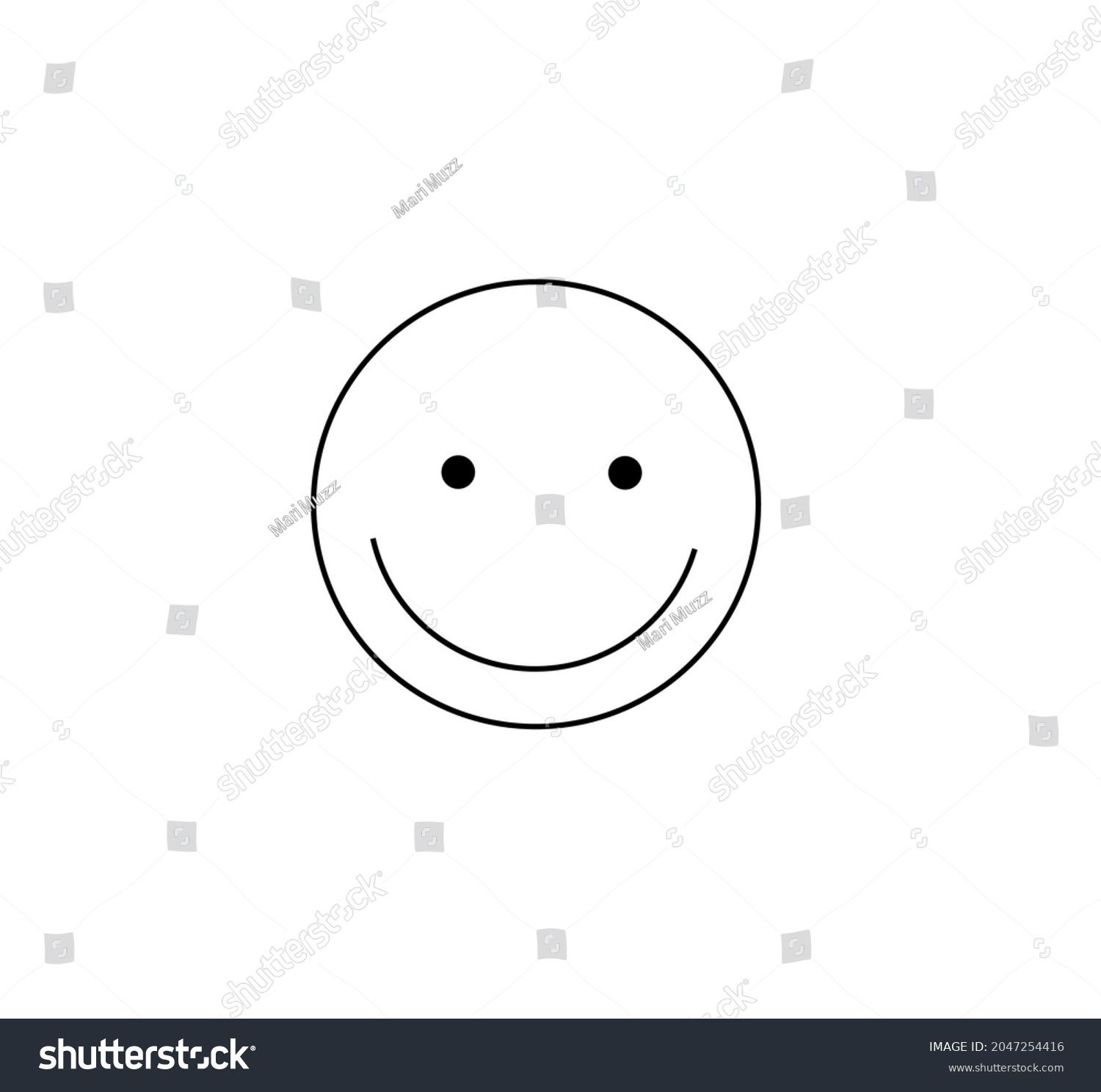 Vector Isolated Smile Round Head Contour Stock Vector (Royalty Free ...