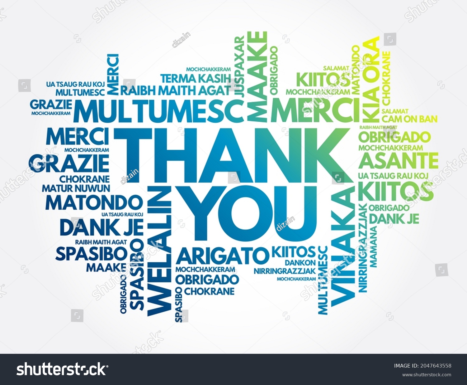 Thank You Word Cloud Different Languages Stock Illustration 2047643558 ...