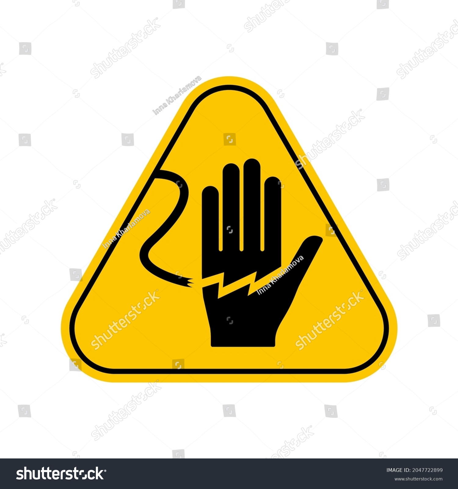 Danger Electricity Warning Symbol Dont Touch Stock Vector Royalty Free 2047722899 Shutterstock