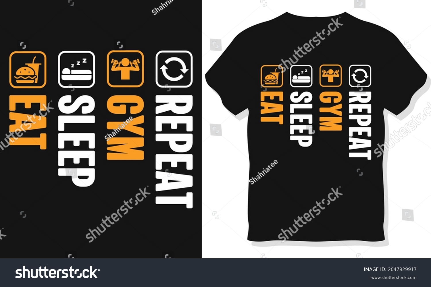 Eat Sleep Squat Repeat Gym Motivational Stock Vector (Royalty Free ...