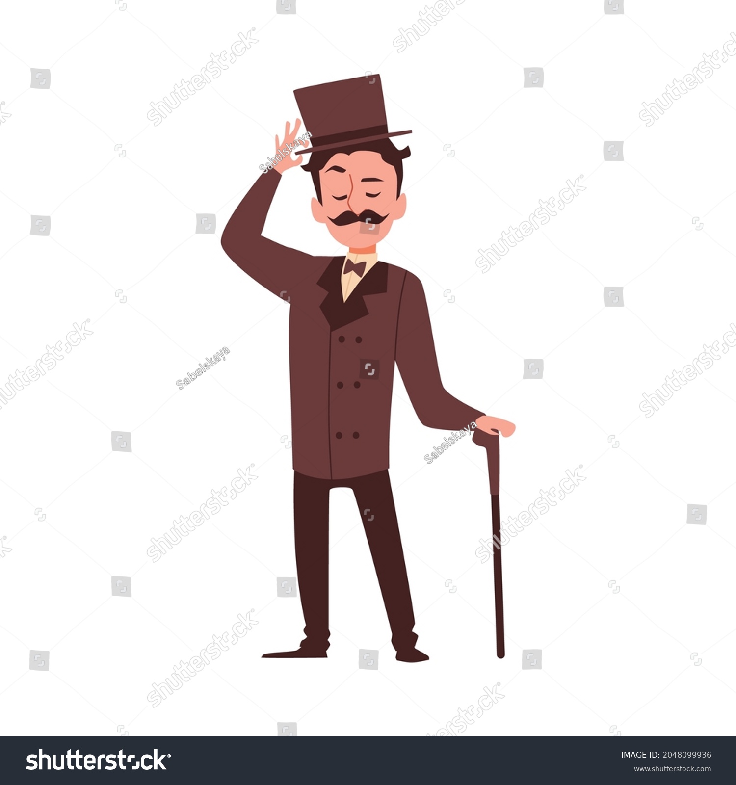 Cartoon Character Victorian English Aristocrat Gallant Stock Vector ...