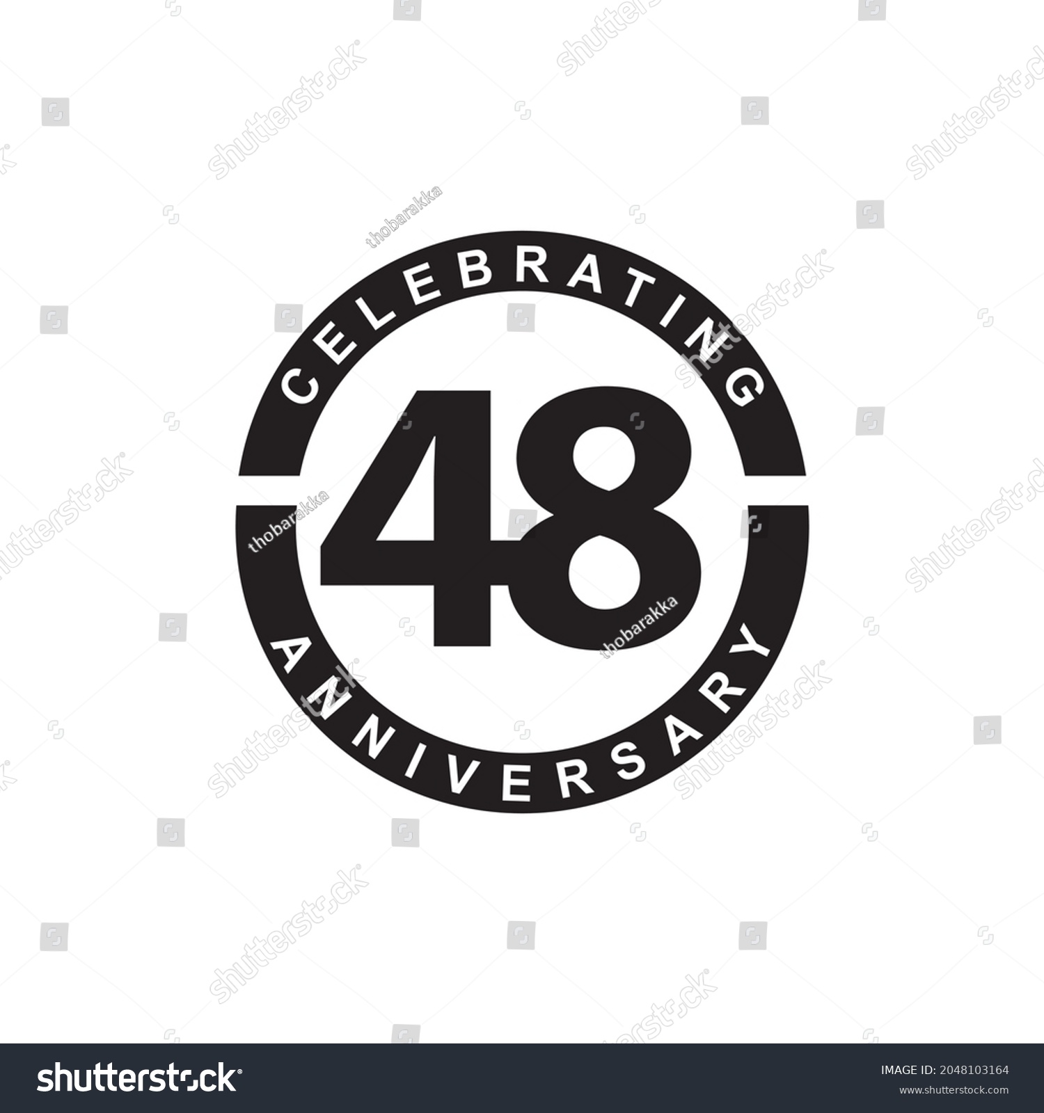 48th Year Anniversary Logo Design Vector Stock Vector (Royalty Free ...