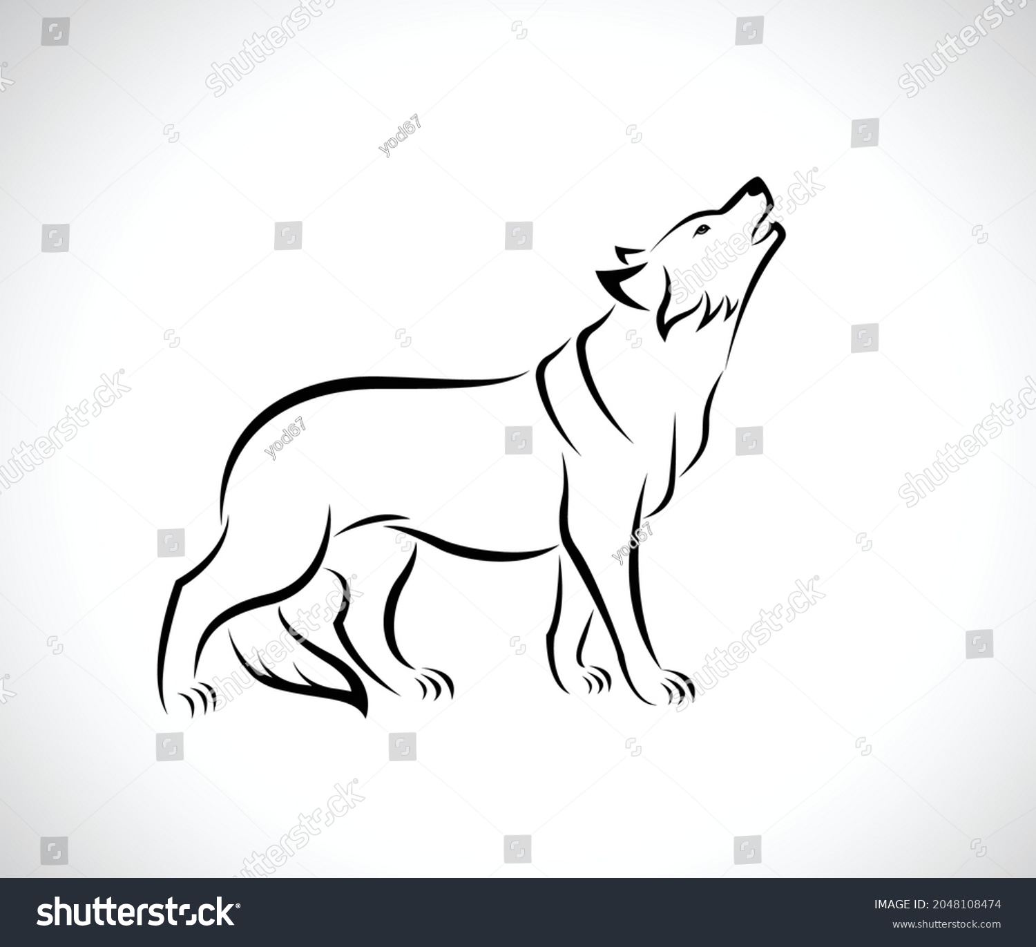 Vector Wolf Design On White Background Stock Vector (Royalty Free ...