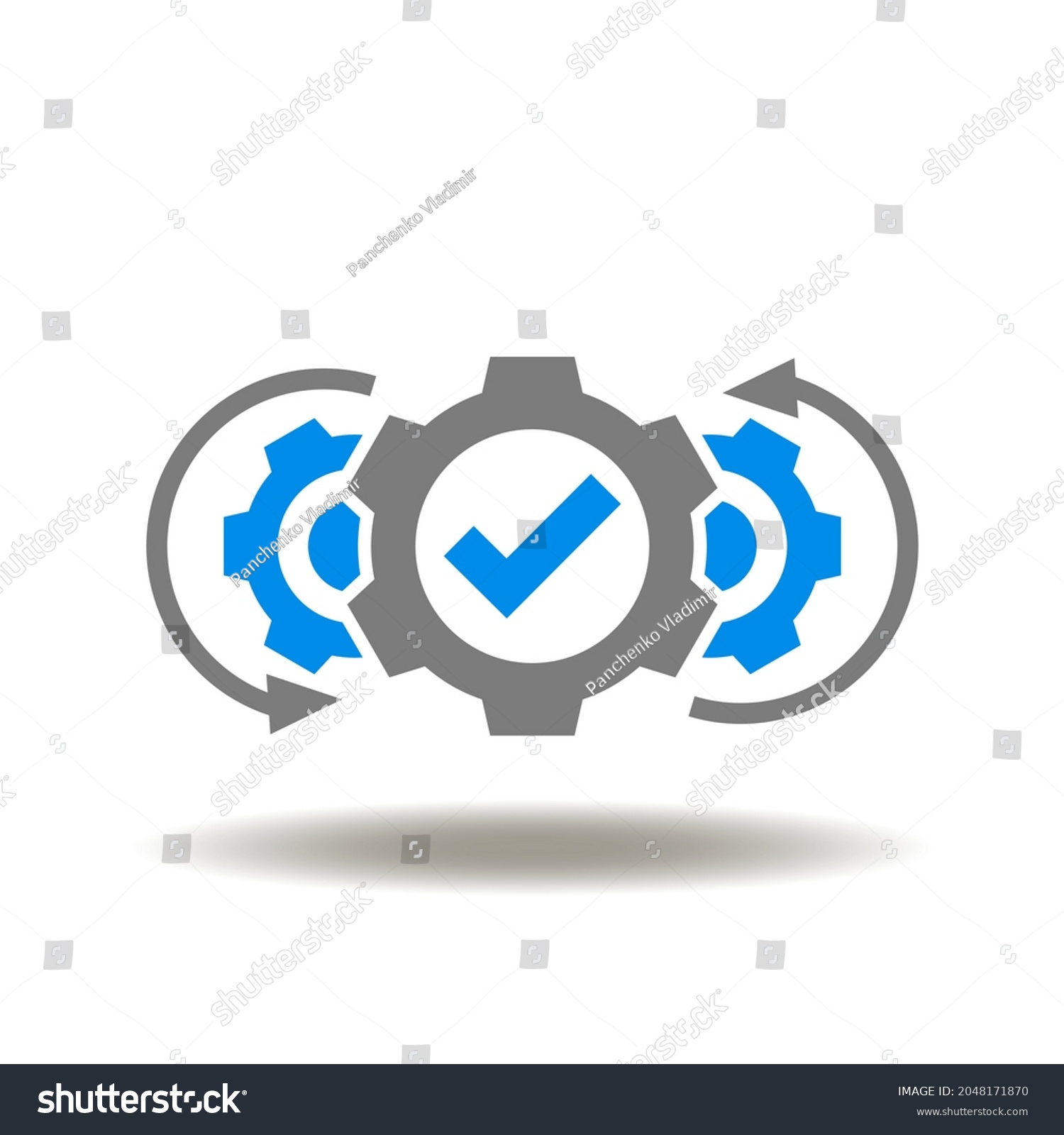 Vector Illustration Gears Mechanism Check Mark Stock Vector (Royalty ...