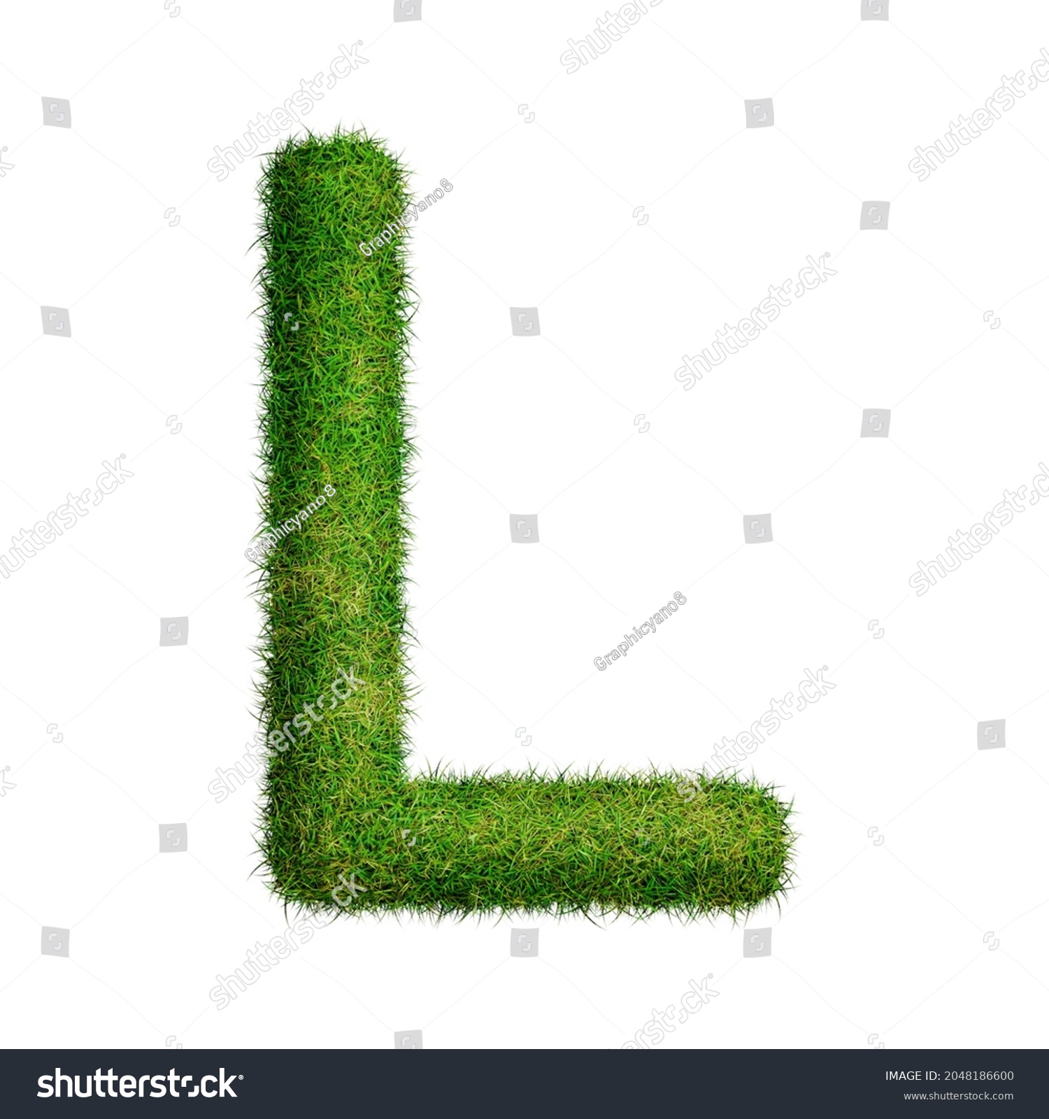 Letter L Realistic 3d Grass Isolated Stock Illustration 2048186600 ...