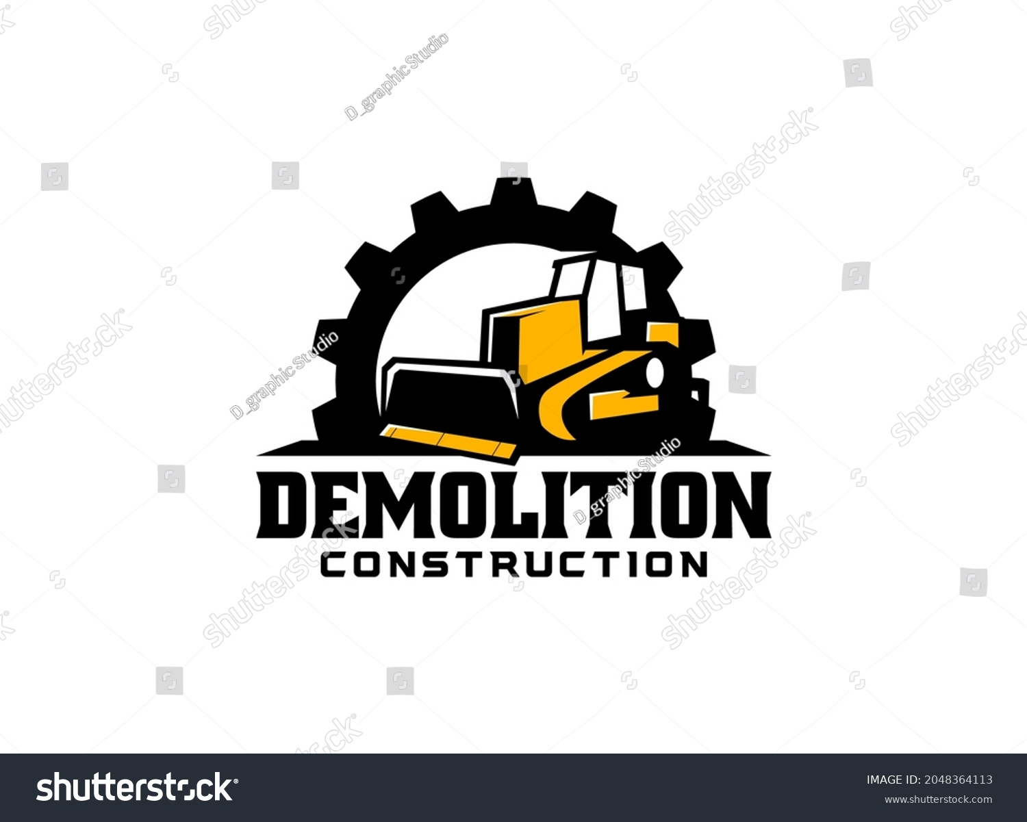 Dozer Logo Tractor Excavator Vector Construction Stock Vector (Royalty ...