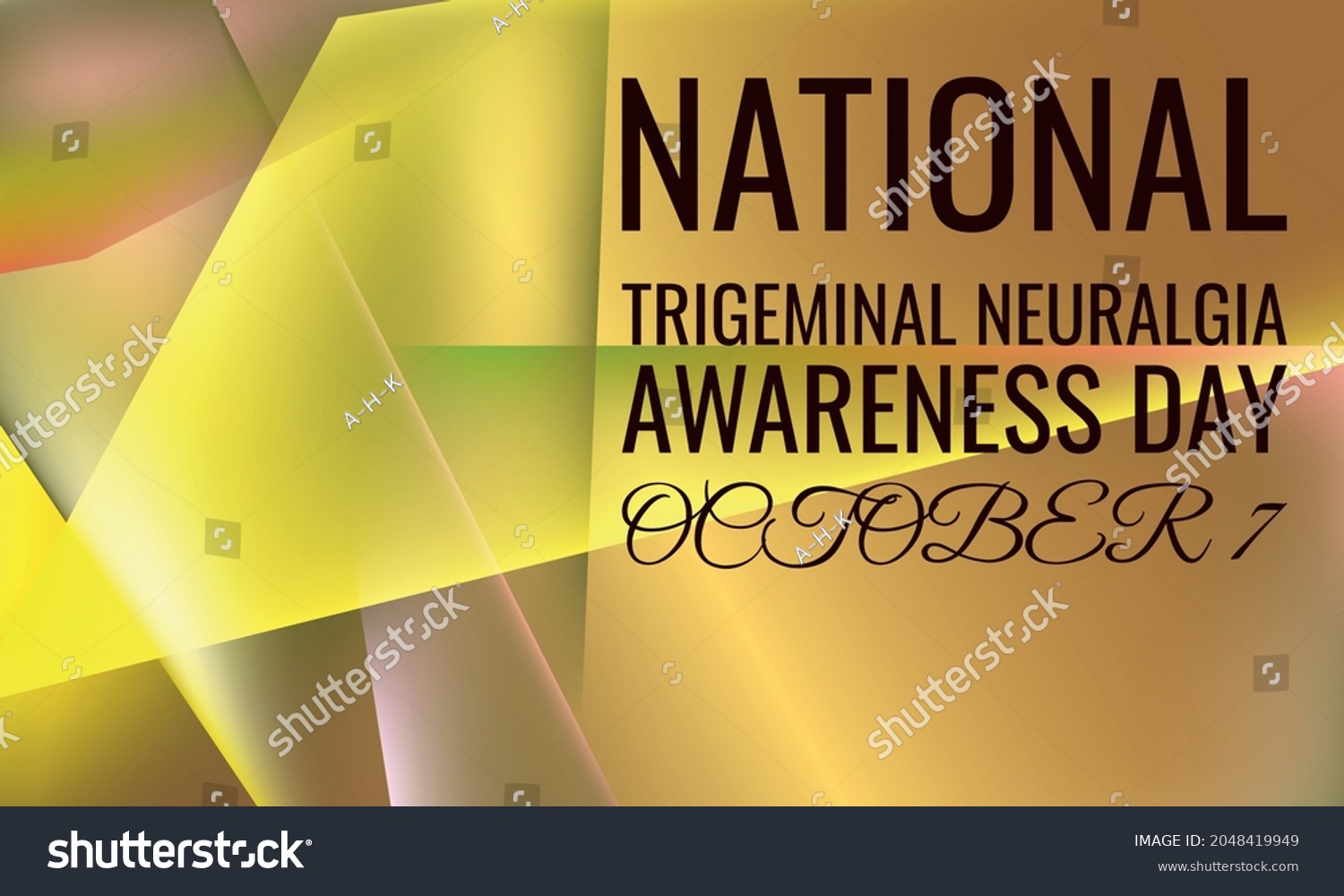 National Trigeminal Neuralgia Awareness Day Geometric Stock Vector