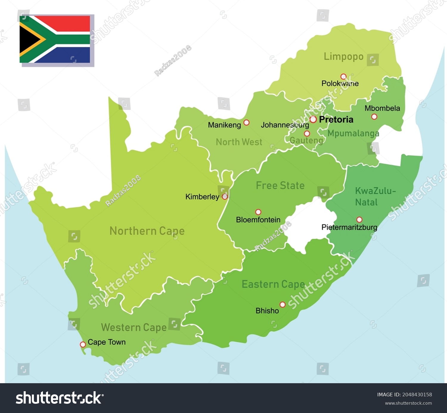 Vector Image South Africa Regions Map Stock Vector (Royalty Free ...