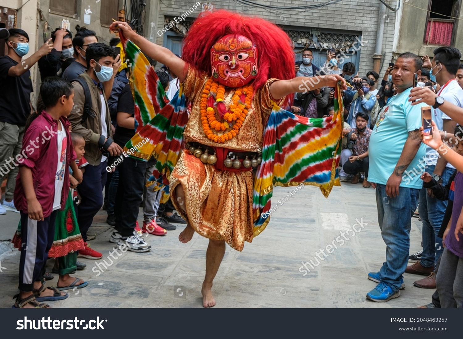 Kathmandu Nepal September 2021 Majipa Lakhey Stock Photo 2048463257 ...