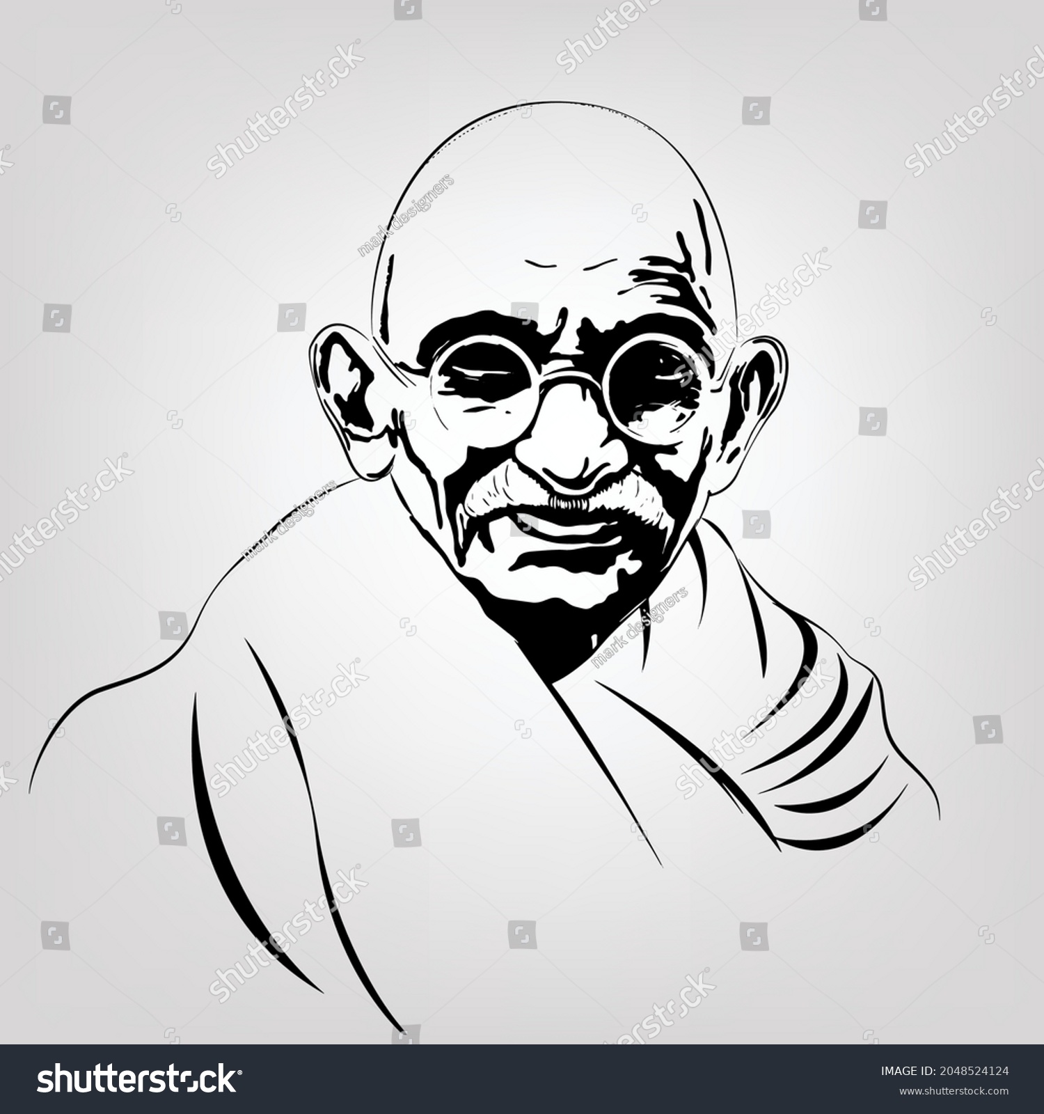 Gandhiindias Father Nation Mahatma Gandhi Vector Stock Vector (Royalty ...