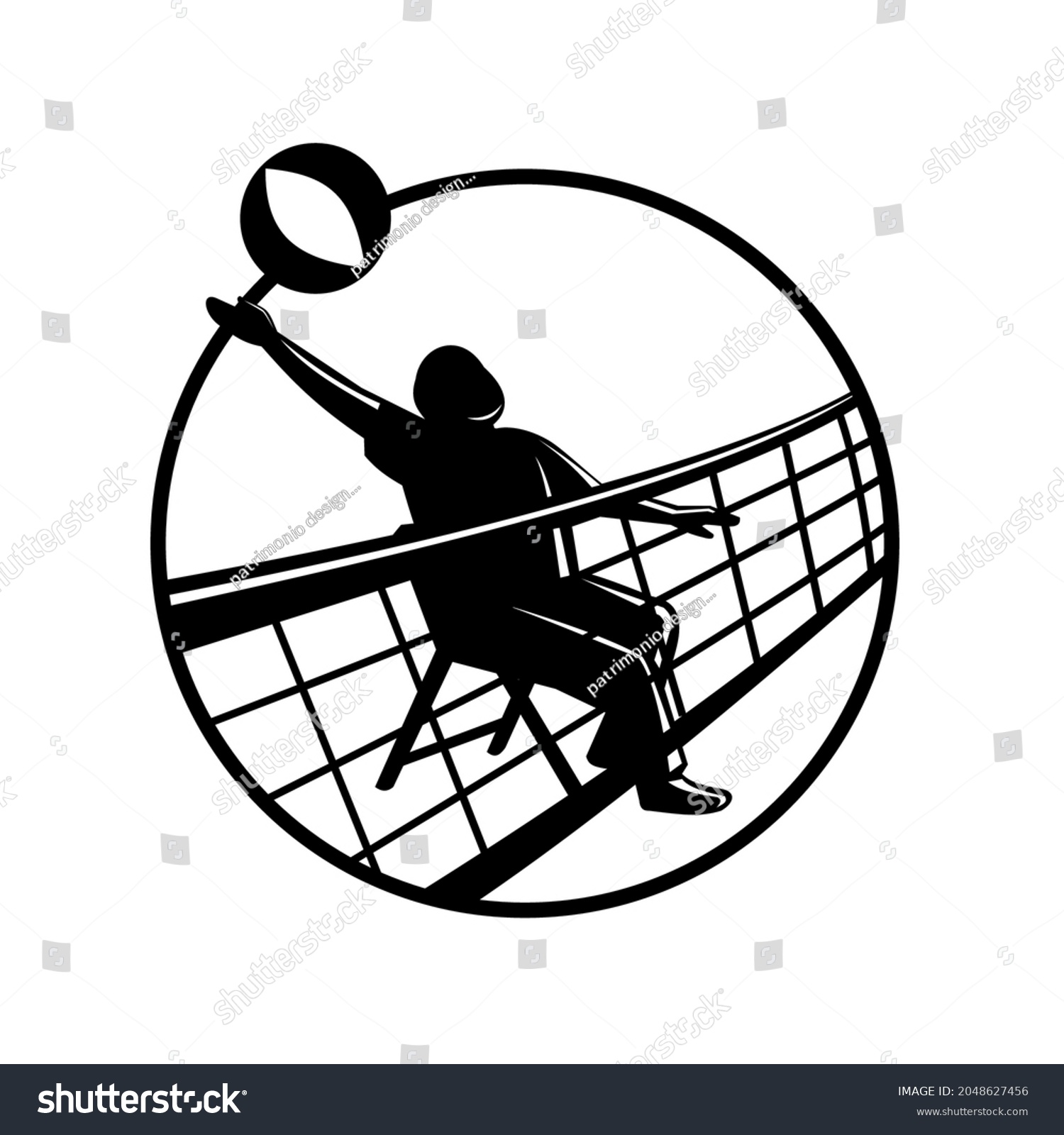 Mascot Illustration Senior Chair Volleyball Player Stock Vector ...