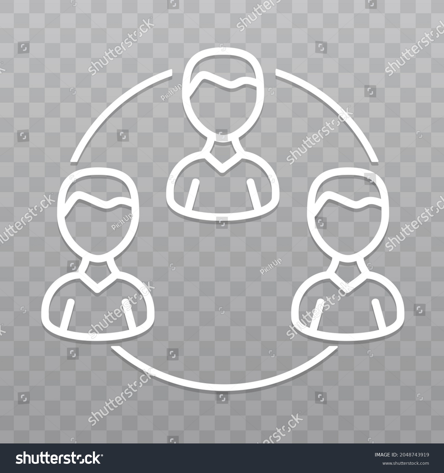 Thin Line Collaboration Business People Icon Stock Illustration ...