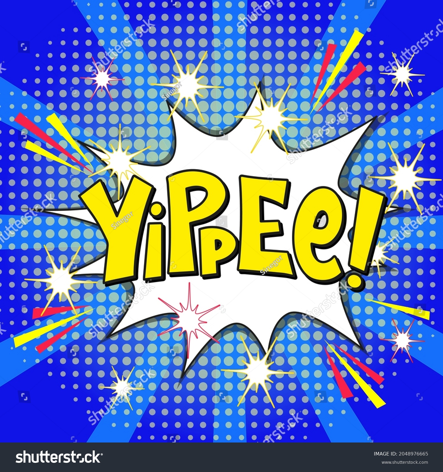 Comic Lettering Yippee Vector Bright Cartoon Stock Vector (Royalty Free ...