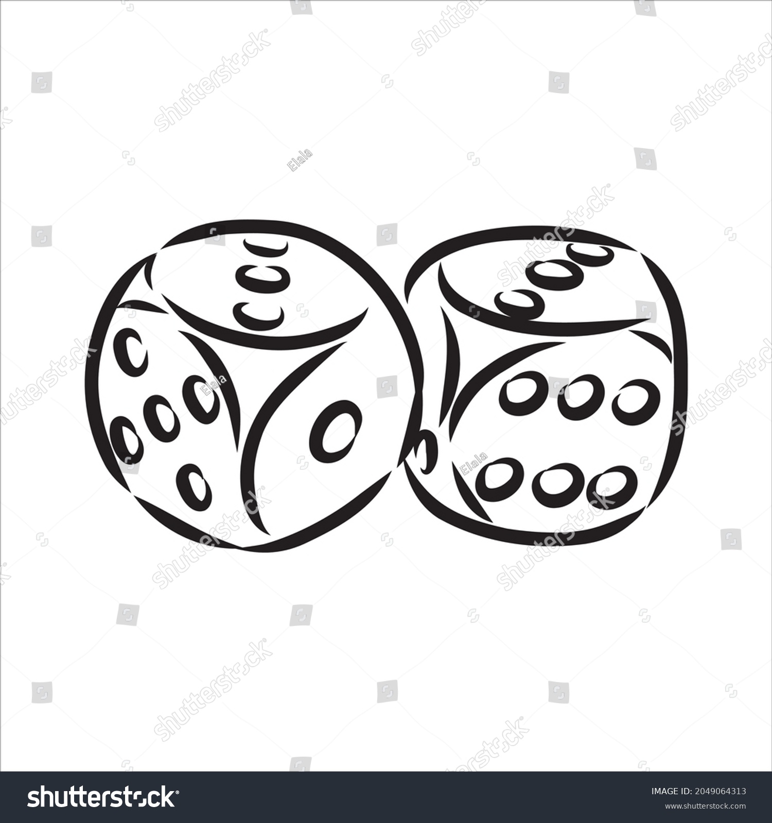 Sketch Two Dices Game Dice Vector Stock Vector (Royalty Free ...