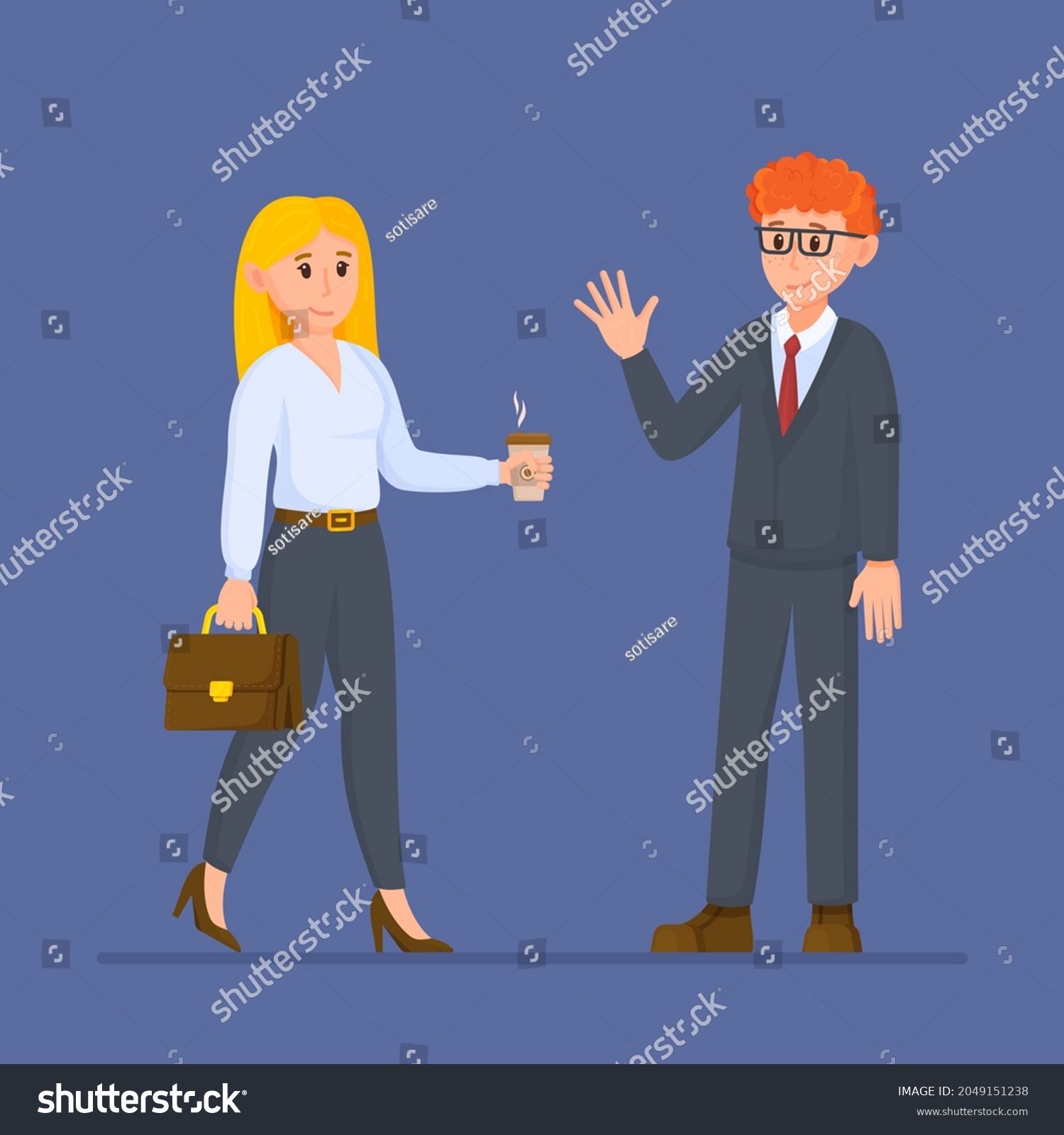 Vector Illustration Business Meeting Business People Stock Vector Royalty Free 2049151238