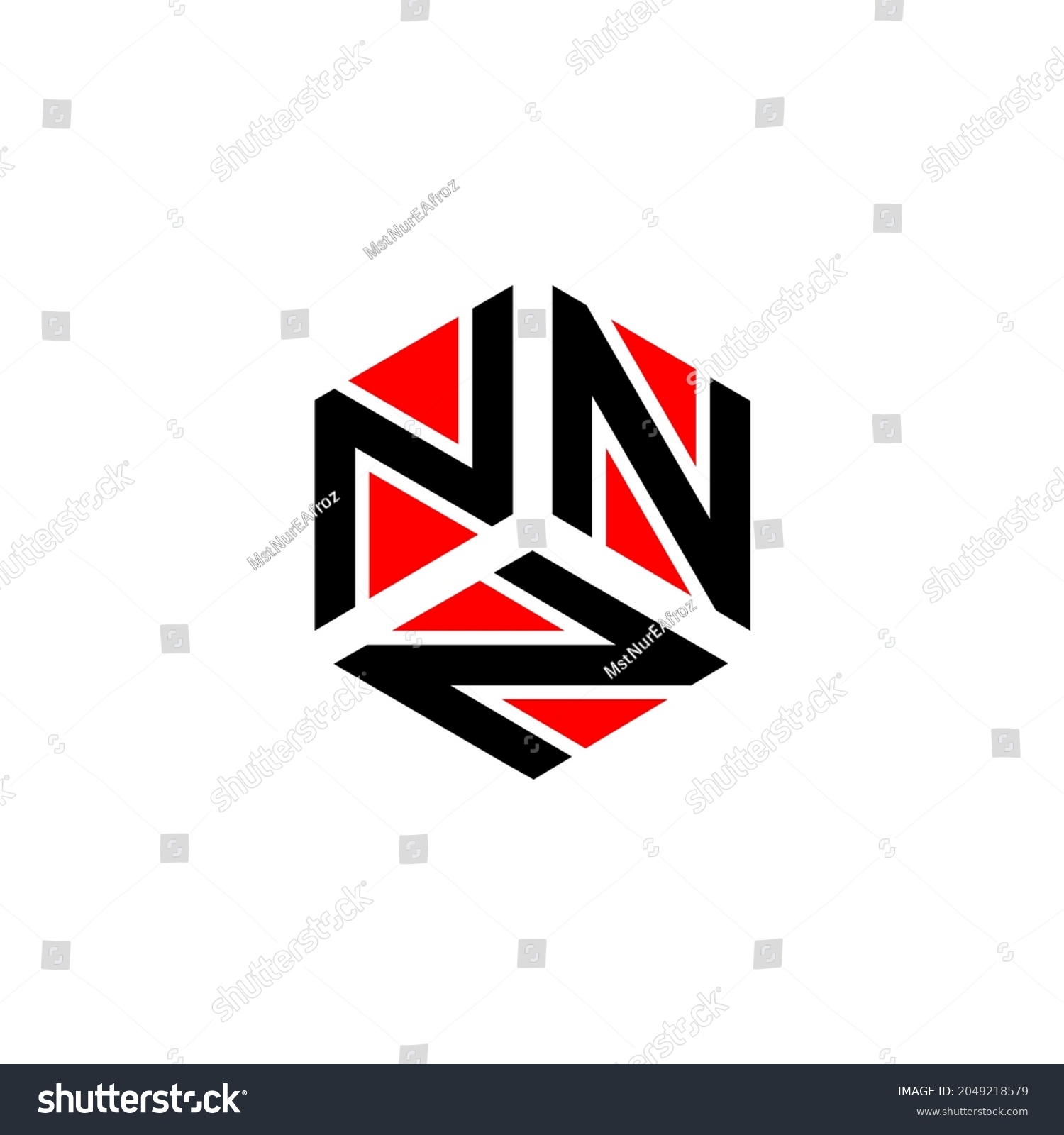 Nnn Letter Logo Design On White Stock Vector (Royalty Free) 2049218579 ...