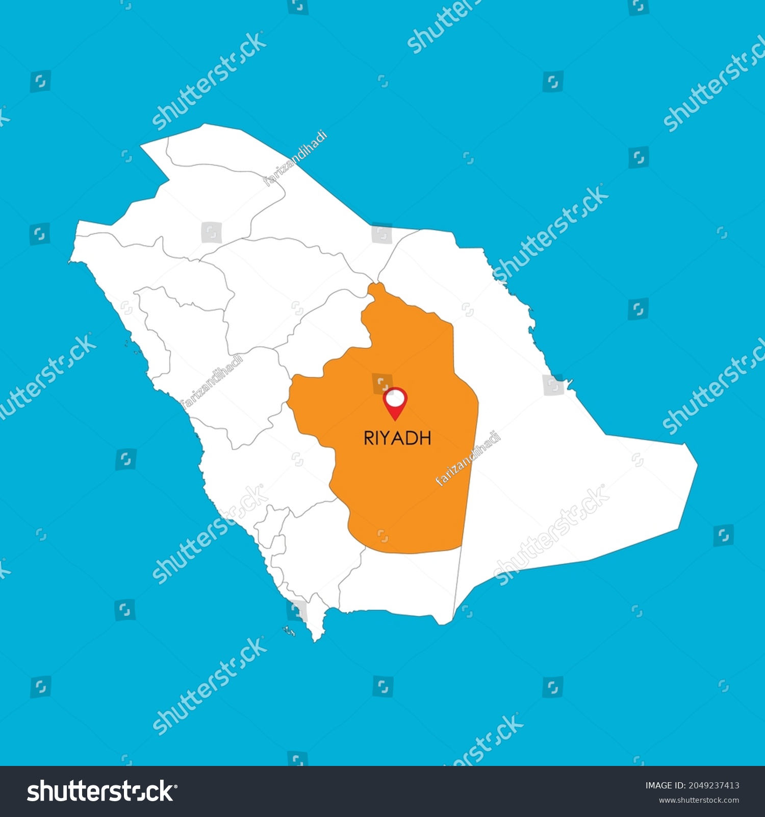 Map Riyadh Region Saudi Arabia Location Stock Vector (Royalty Free ...