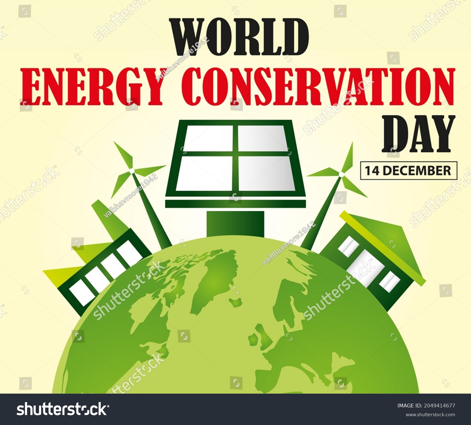 World Energy Conservation Day Poster Design Stock Illustration