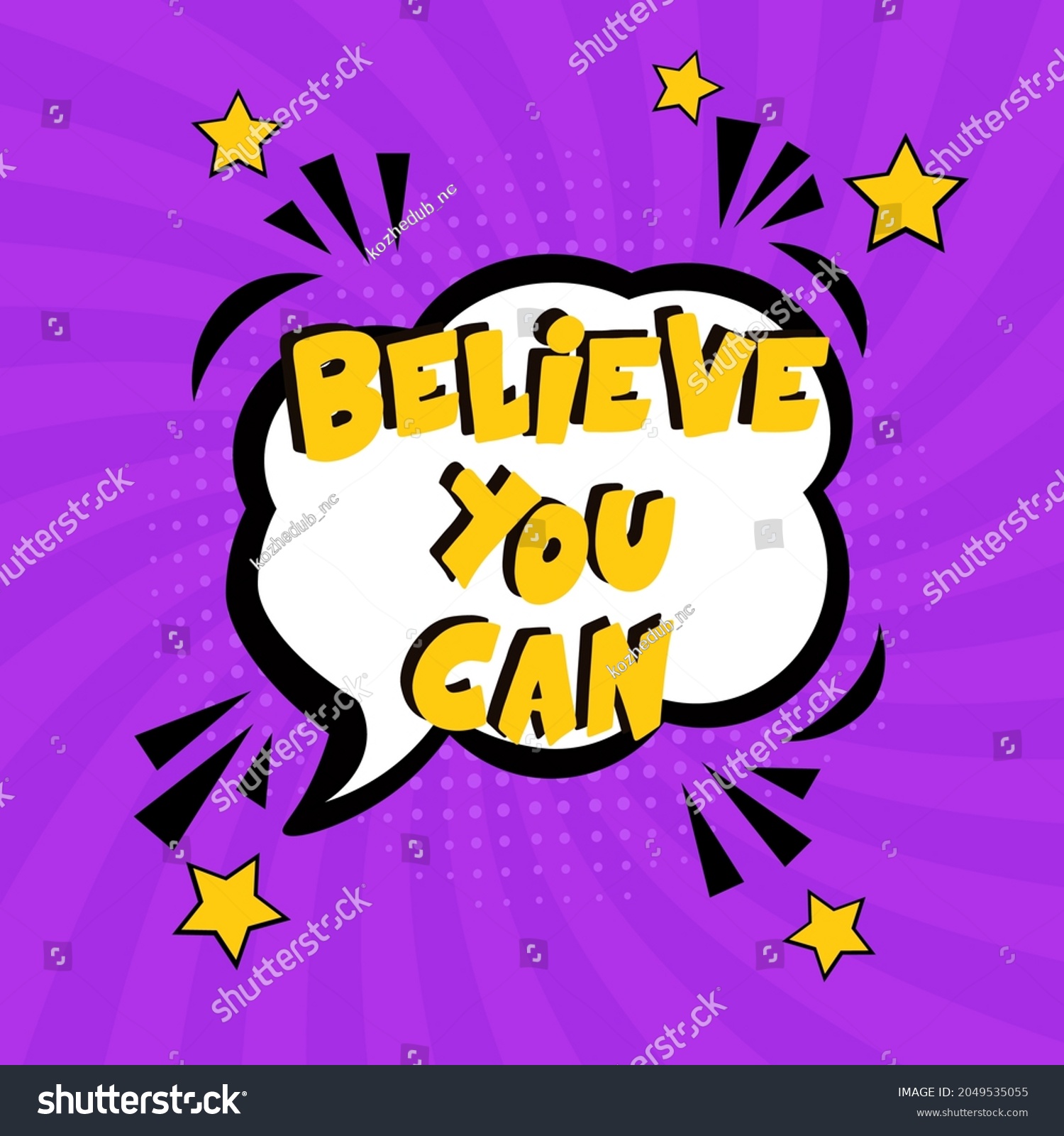 Believe You Can Motivational Quote Comic Stock Vector (Royalty Free ...