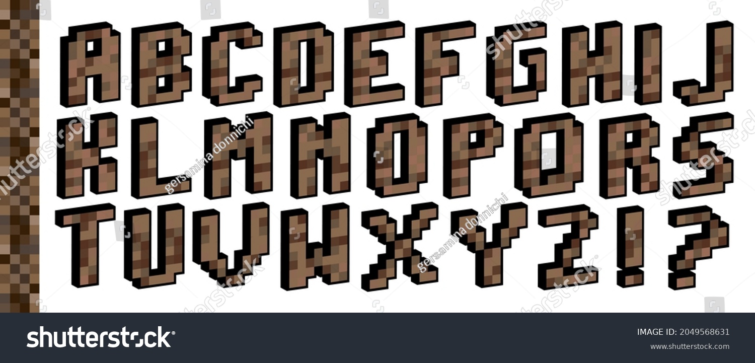 Wooden Alphabet Letters 3d 8 Bit Stock Vector (Royalty Free) 2049568631 ...