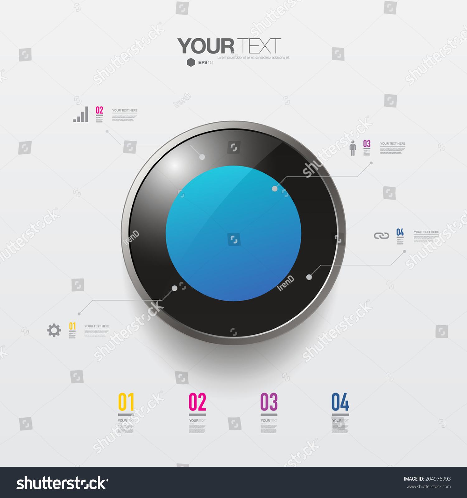 Vektor Stok Modern Infographic Design 3d Button Can (Tanpa Royalti ...