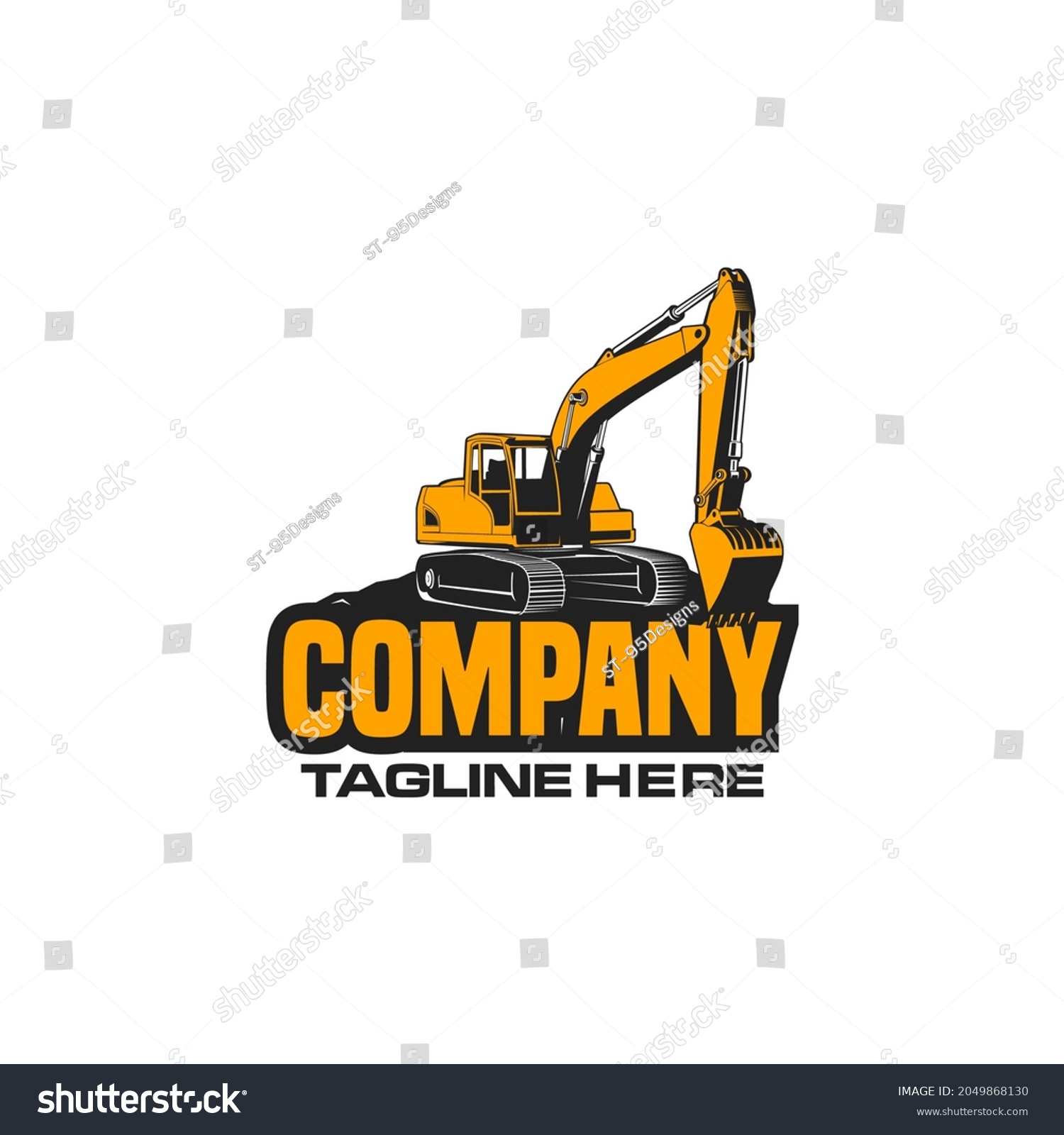 Excavator Digging Ground Logo Stock Vector (Royalty Free) 2049868130 ...