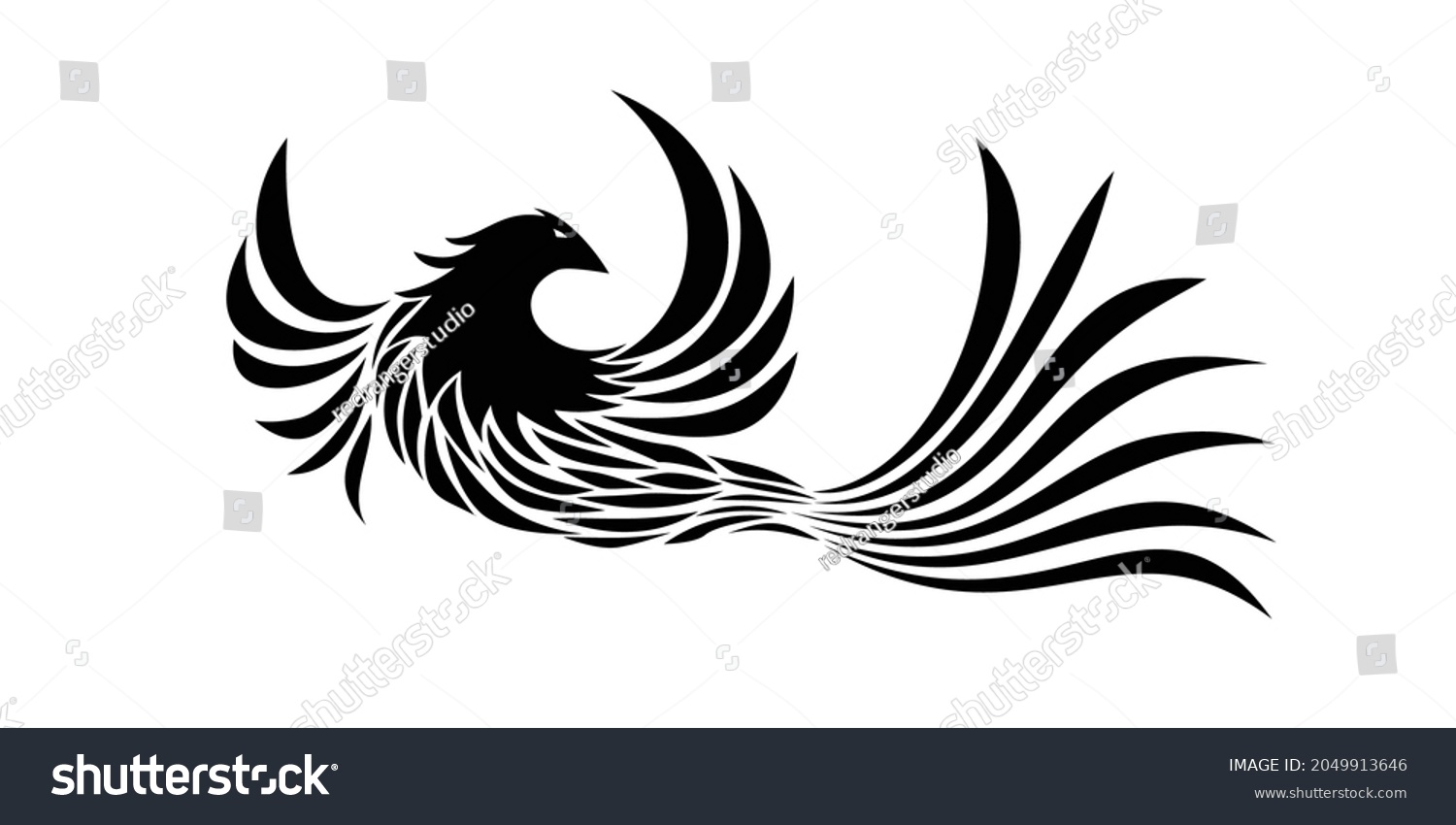 Phoenix Bird Vector Illustration Design Fire Stock Vector (Royalty Free ...