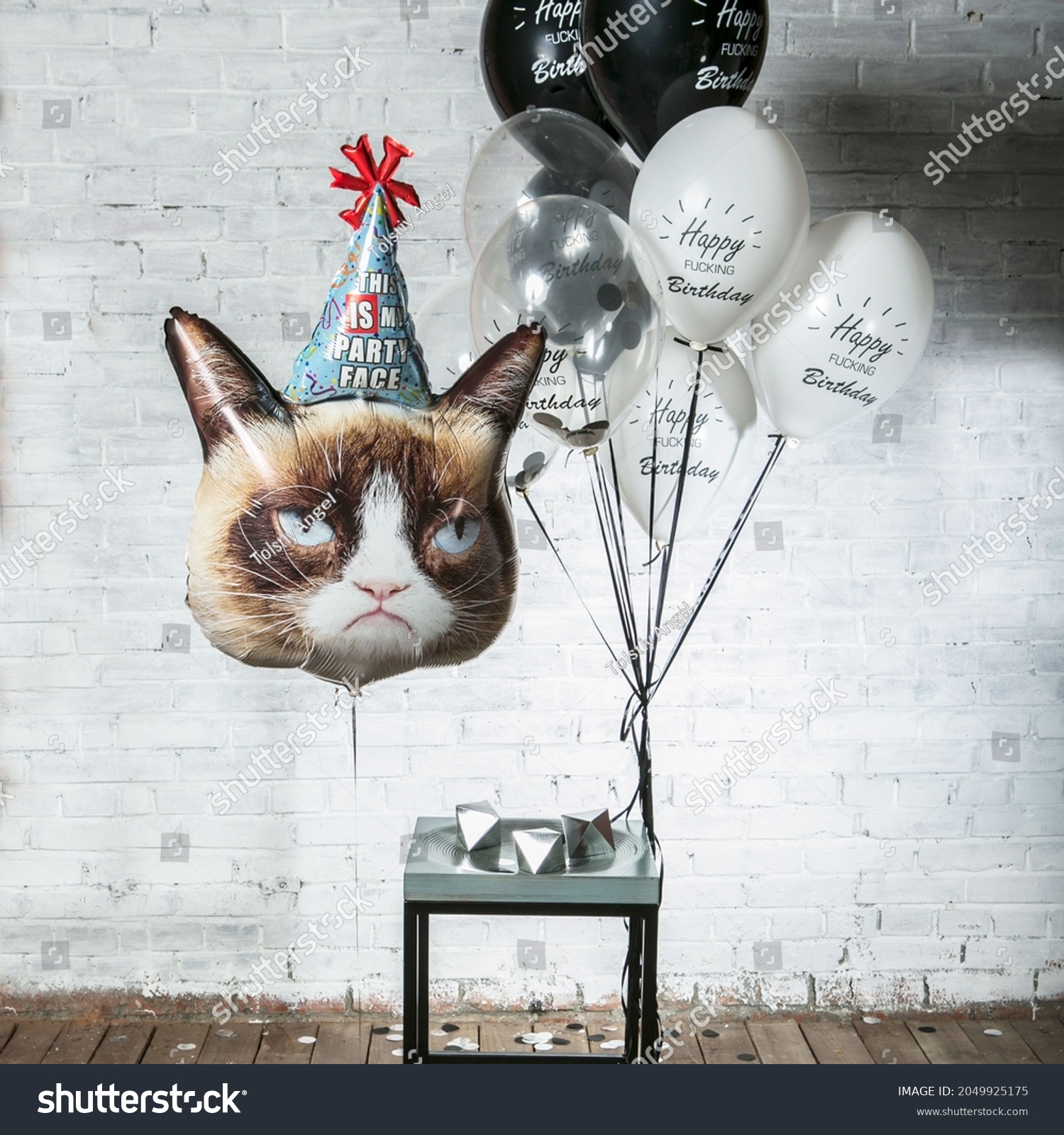 Grumpy Cat Bunch Balloons Birthday Party Stock Photo Shutterstock