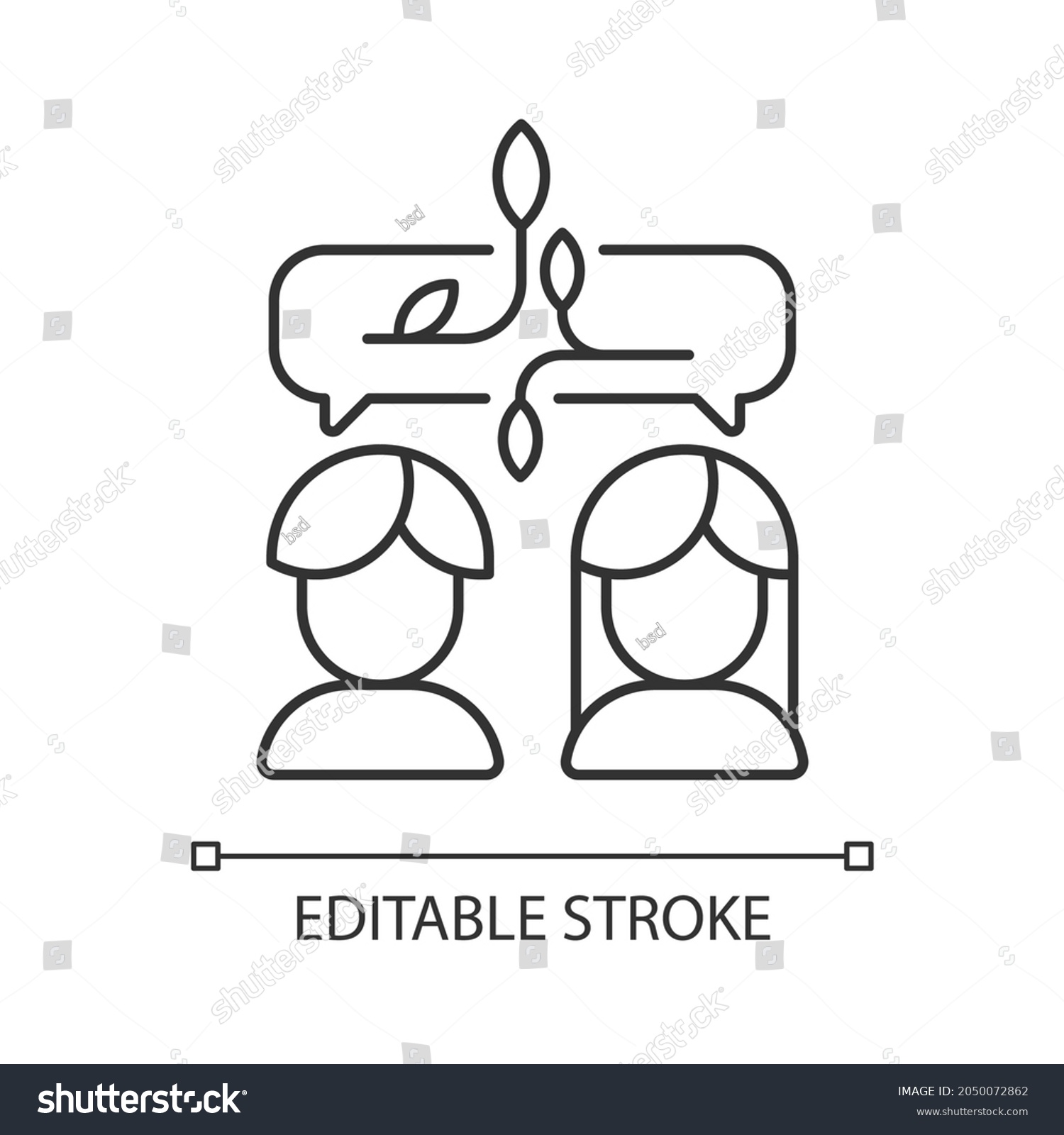 Nonviolent Communication Linear Icon Honesty Compassion Stock Vector ...