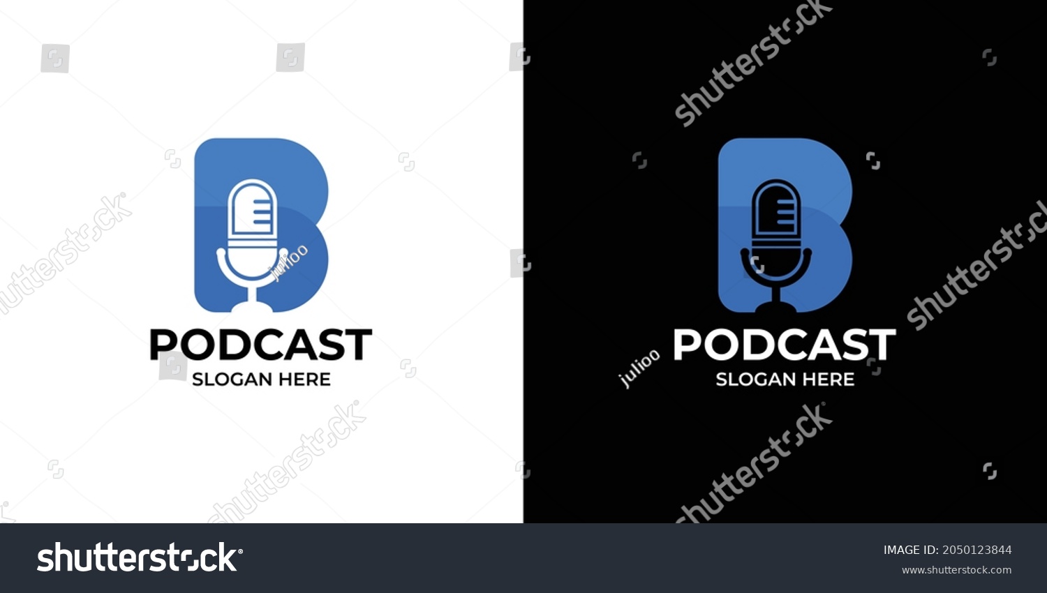 Set Podcast Logos Initials Letter B Stock Vector (Royalty Free ...