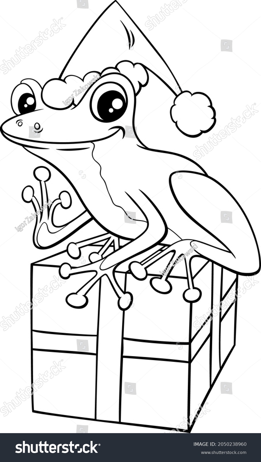 Black White Cartoon Illustration Tree Frog Stock Vector (Royalty Free ...