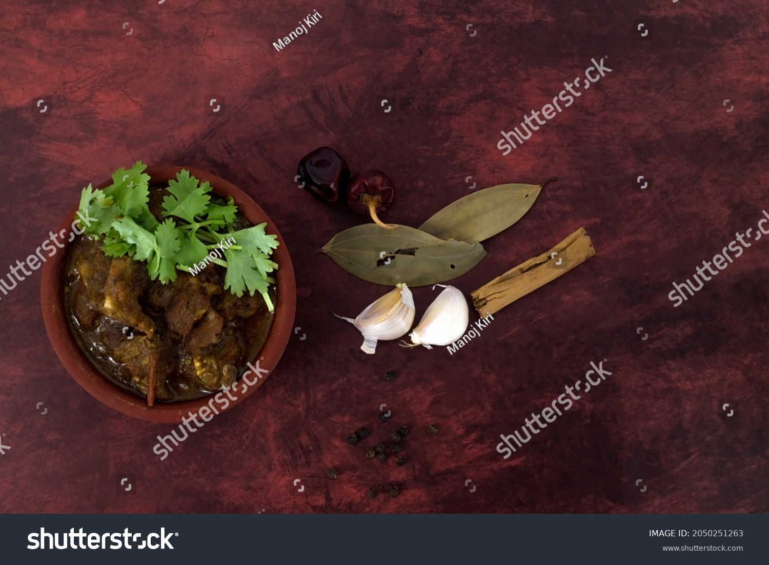 Indian Cuisine Spicy Delicious Mutton Curry Stock Photo 2050251263 ...