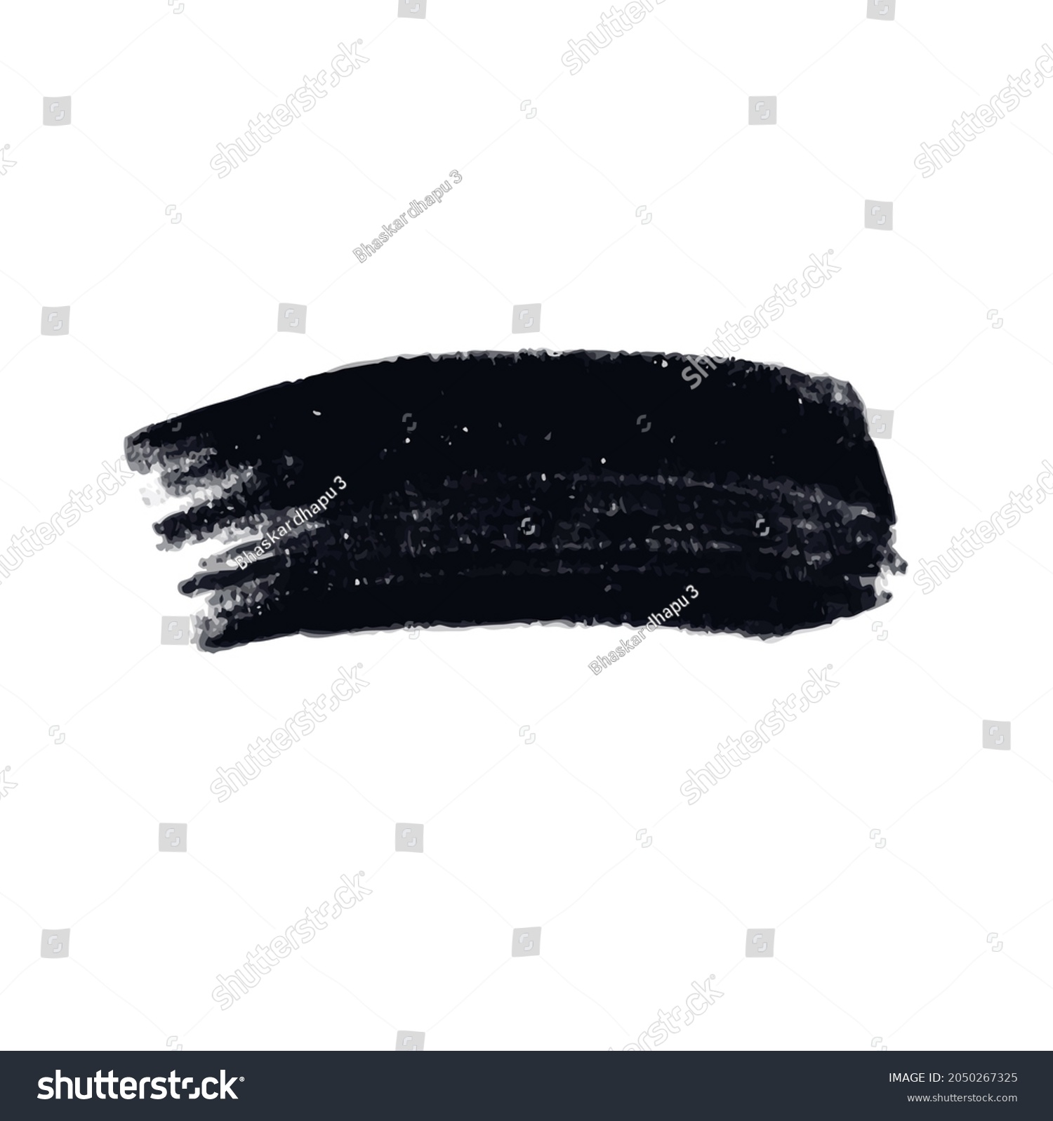 Grunge Hand Drawn Paint Brush Curved Stock Vector (Royalty Free ...