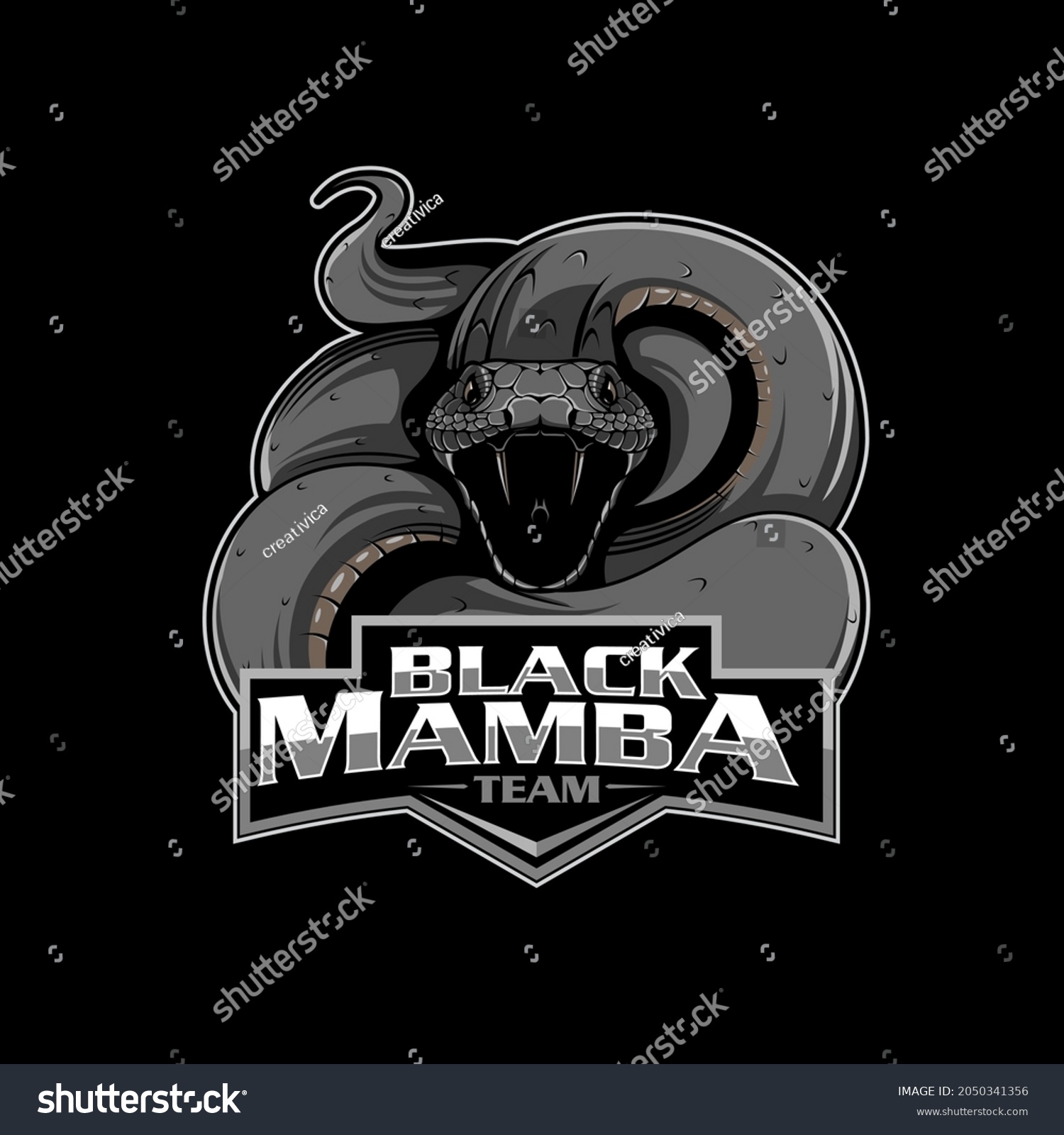 Black Mamba Kiss Death Insignia Vector Stock Vector (Royalty Free ...