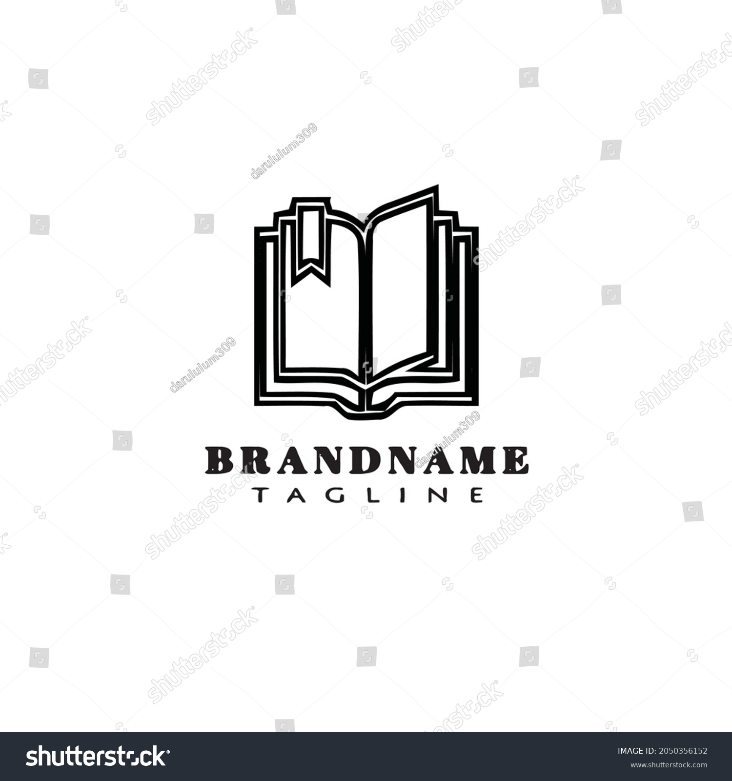 Book Logo Design Icon Black Modern Stock Vector (Royalty Free ...