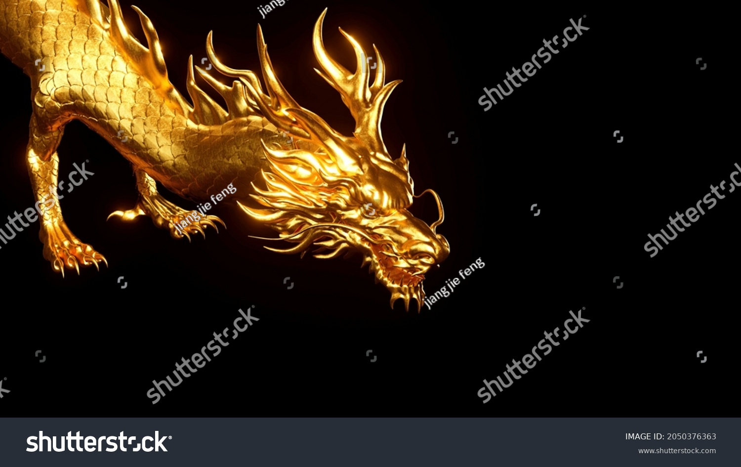 3d Rendering Golden Chinese Glow Dragon Stock Illustration 2050376363 Shutterstock 3022